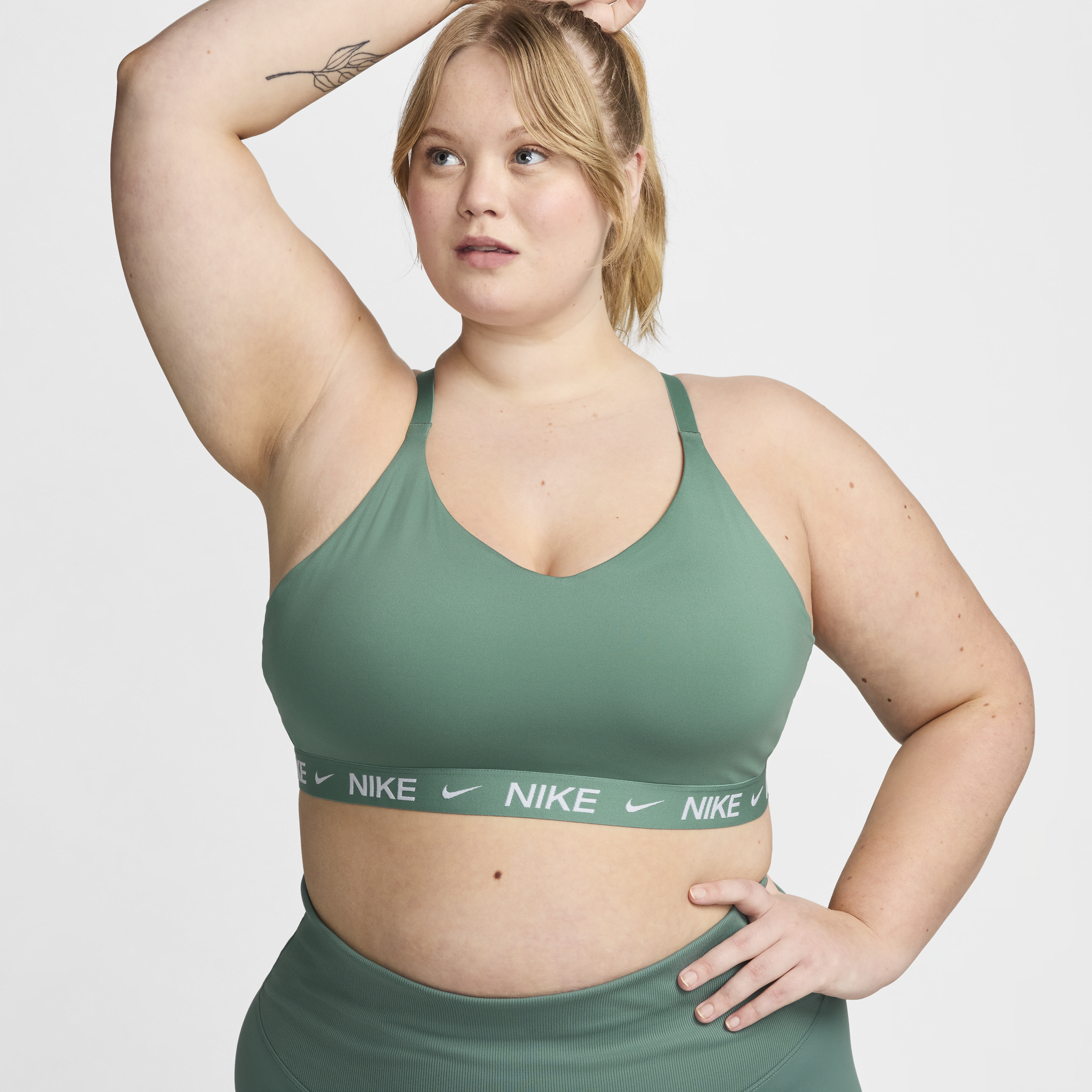 Nike Women's Indy Light Support Padded Adjustable Sports Bra (plus Size) In Green