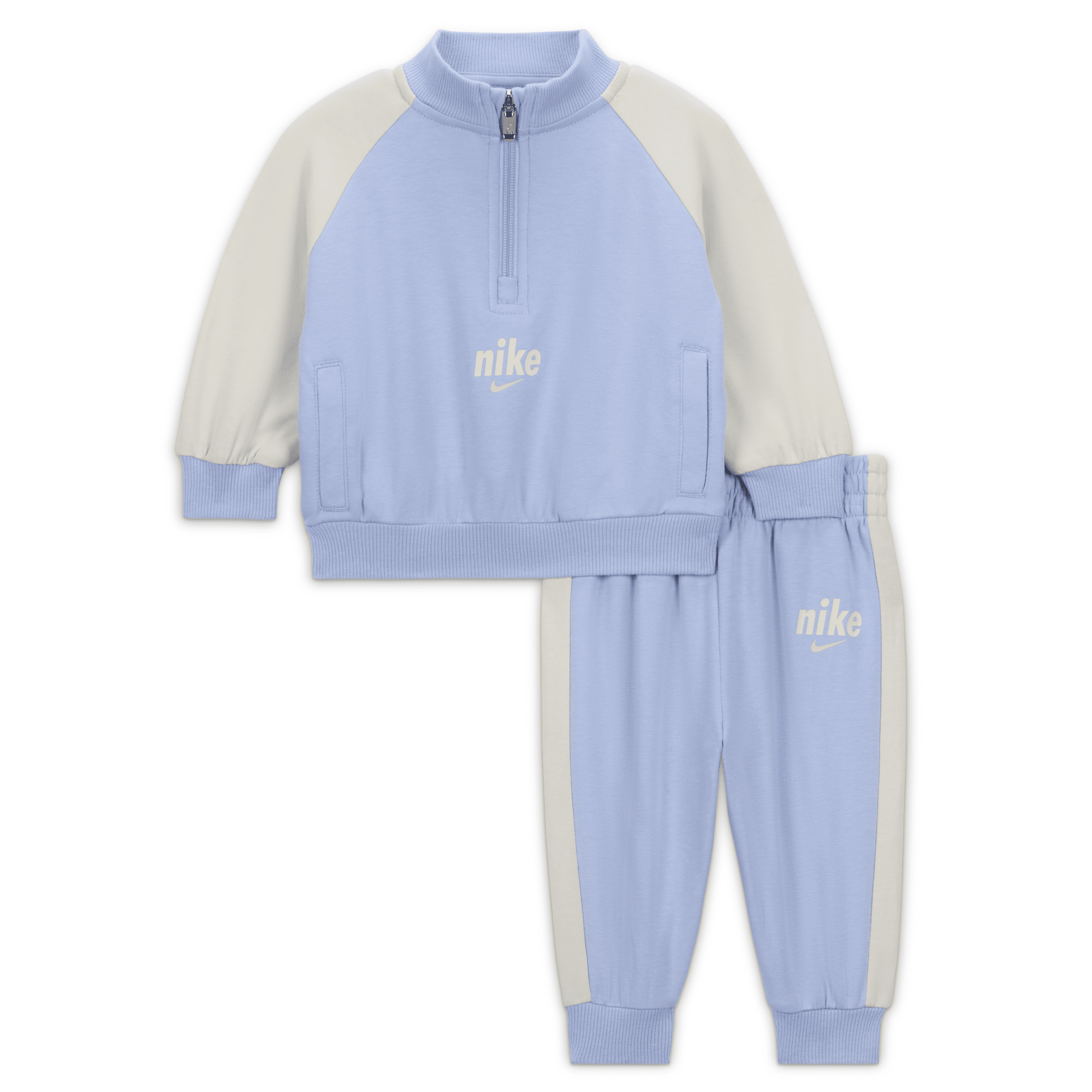 Nike E1d1 Baby (0-9m) 2-piece Half-zip Set In Blue