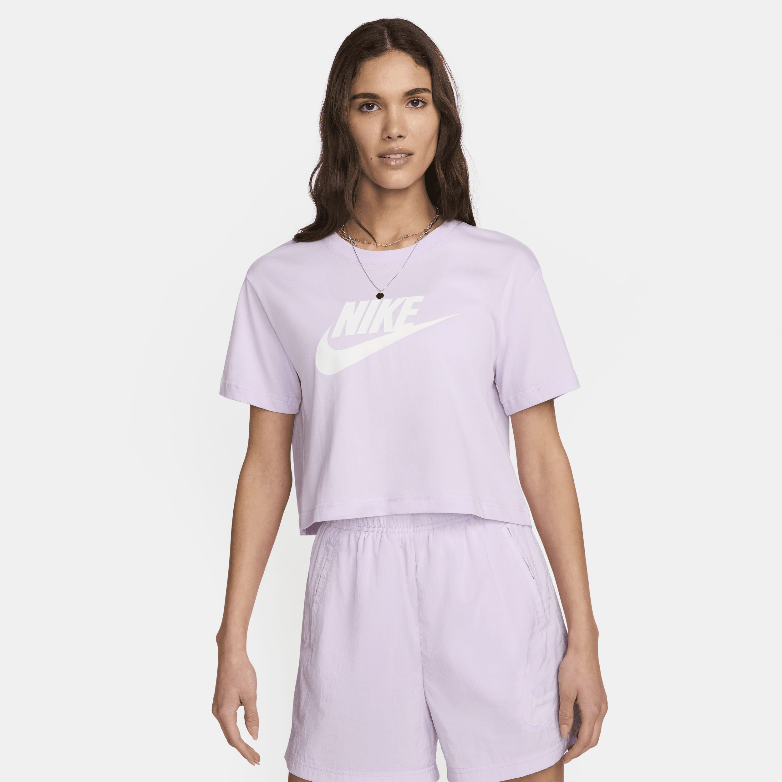 Shop Nike Women's  Sportswear Essential Cropped Logo T-shirt In Purple