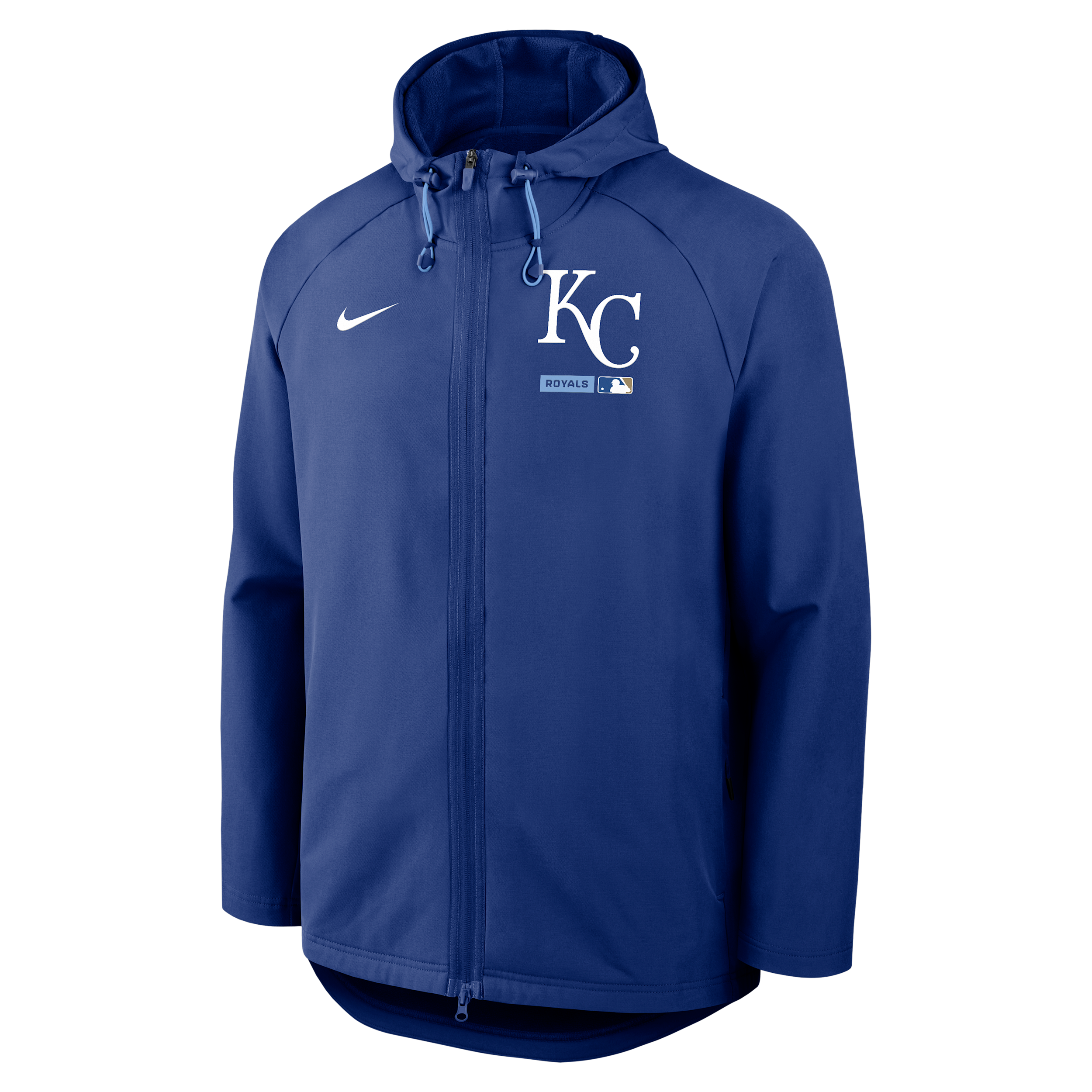 Kansas City Royals Authentic Collection Nike Men's Therma-FIT MLB Full-Zip Hooded Jacket in Blue | 04HC153NROY-FHP