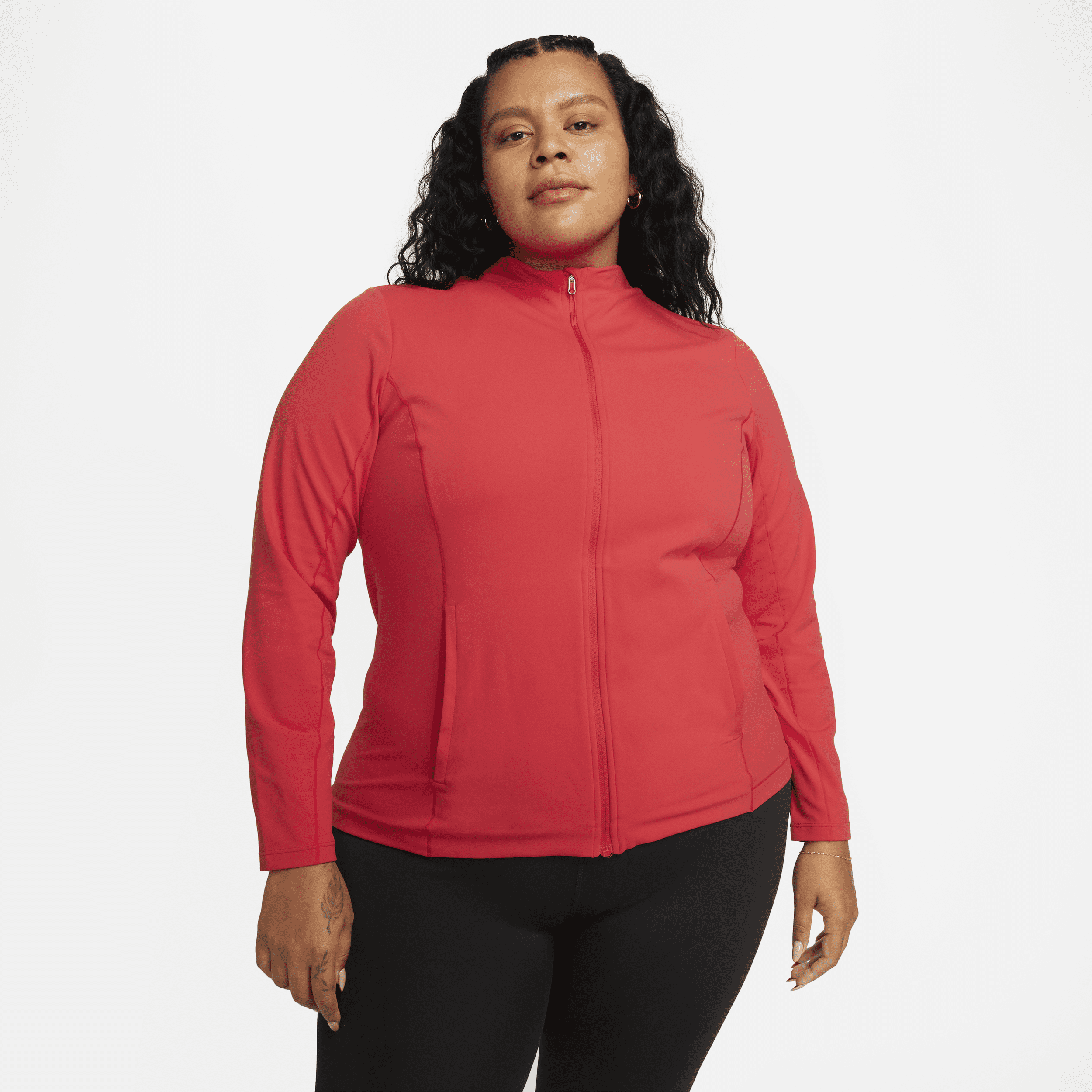 Nike Women's  Yoga Dri-fit Luxe Fitted Jacket (plus Size) In Red