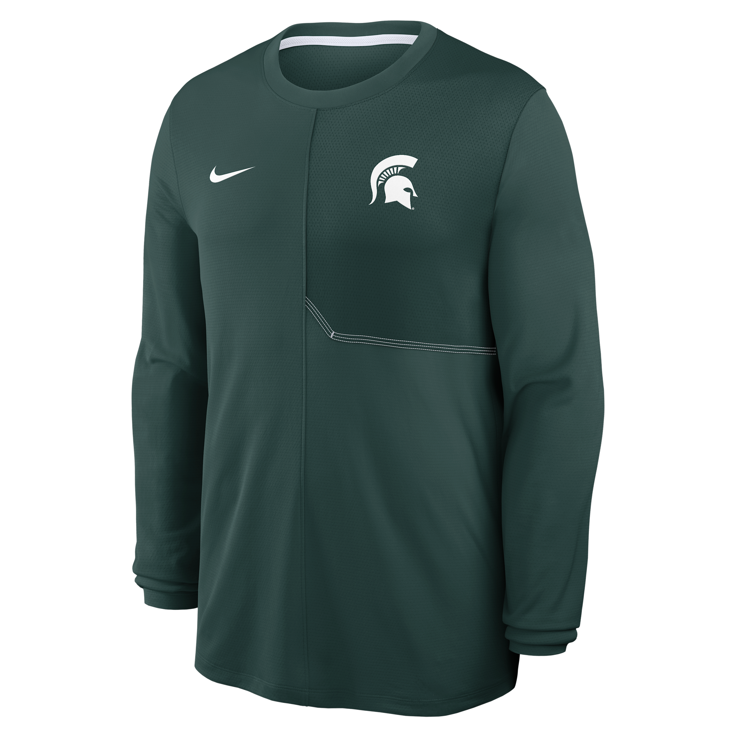 Michigan State Sideline Coach Nike Men's Dri-FIT College Long-Sleeve Top in Green | 03B1024NMST-GQK