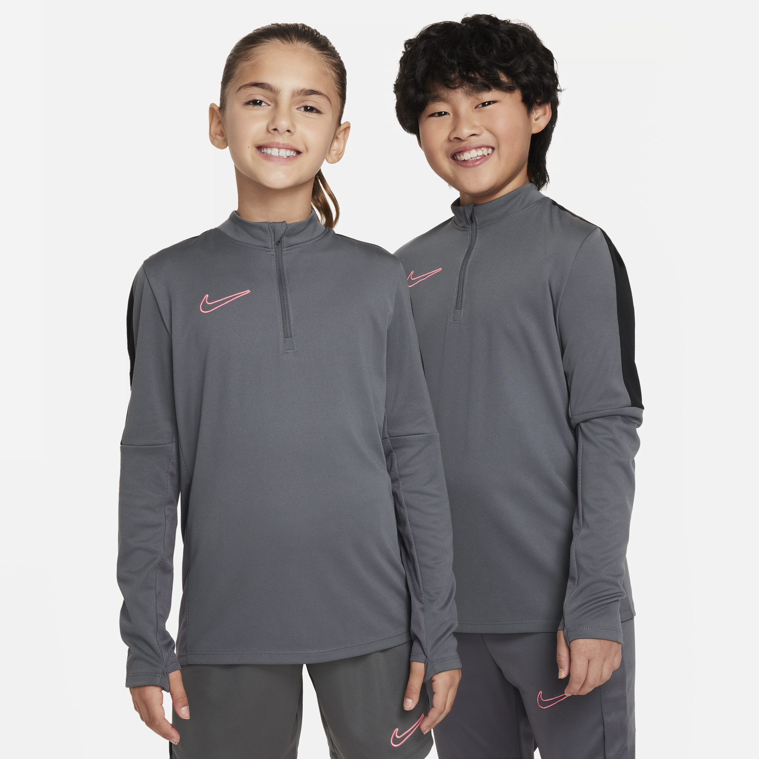 Shop Nike Dri-fit Academy23 Big Kids' Soccer Drill Top In Grey
