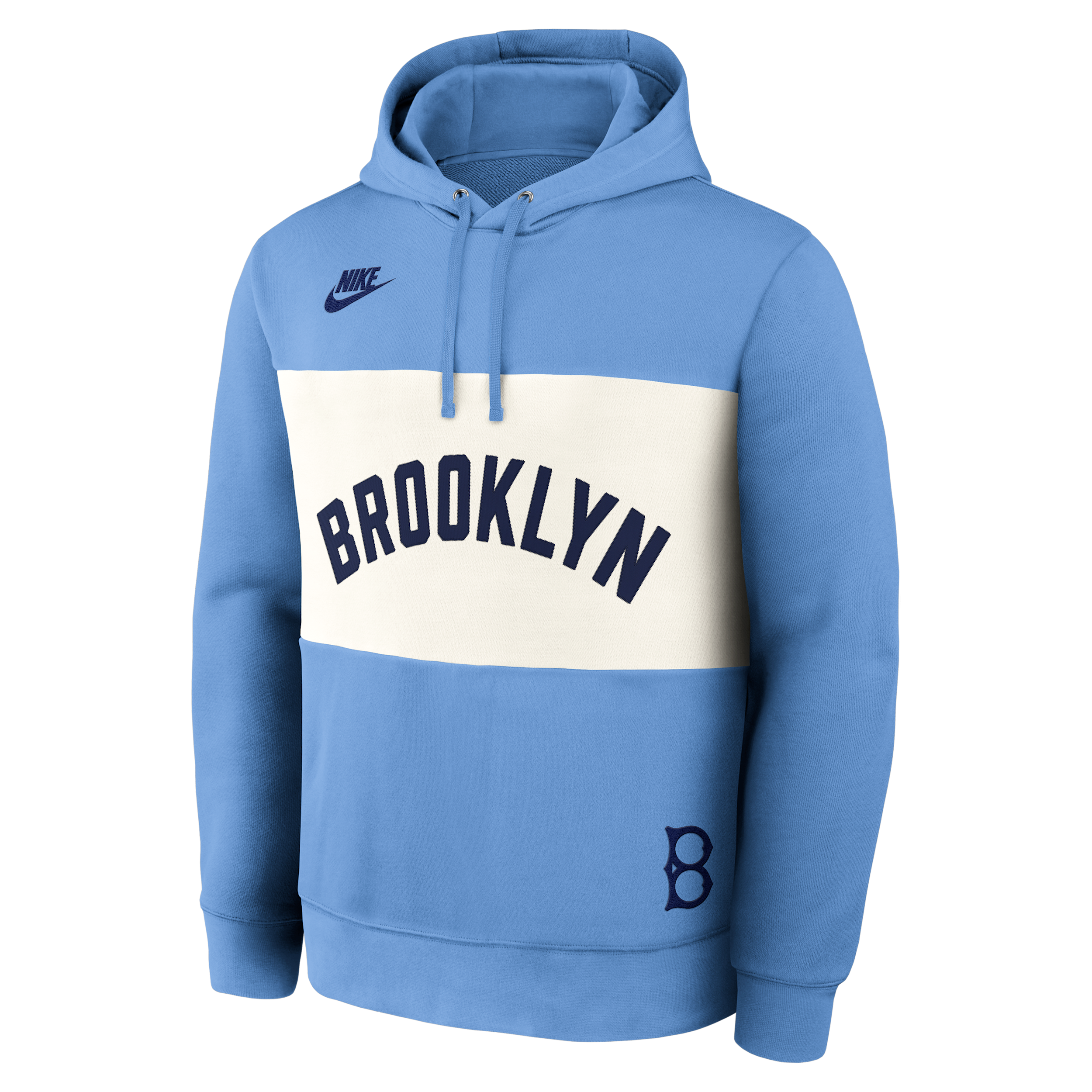 Nike Men's Light Blue Brooklyn Dodgers Cooperstown Collection Legacy Color-Block Hoodie - Light Blue