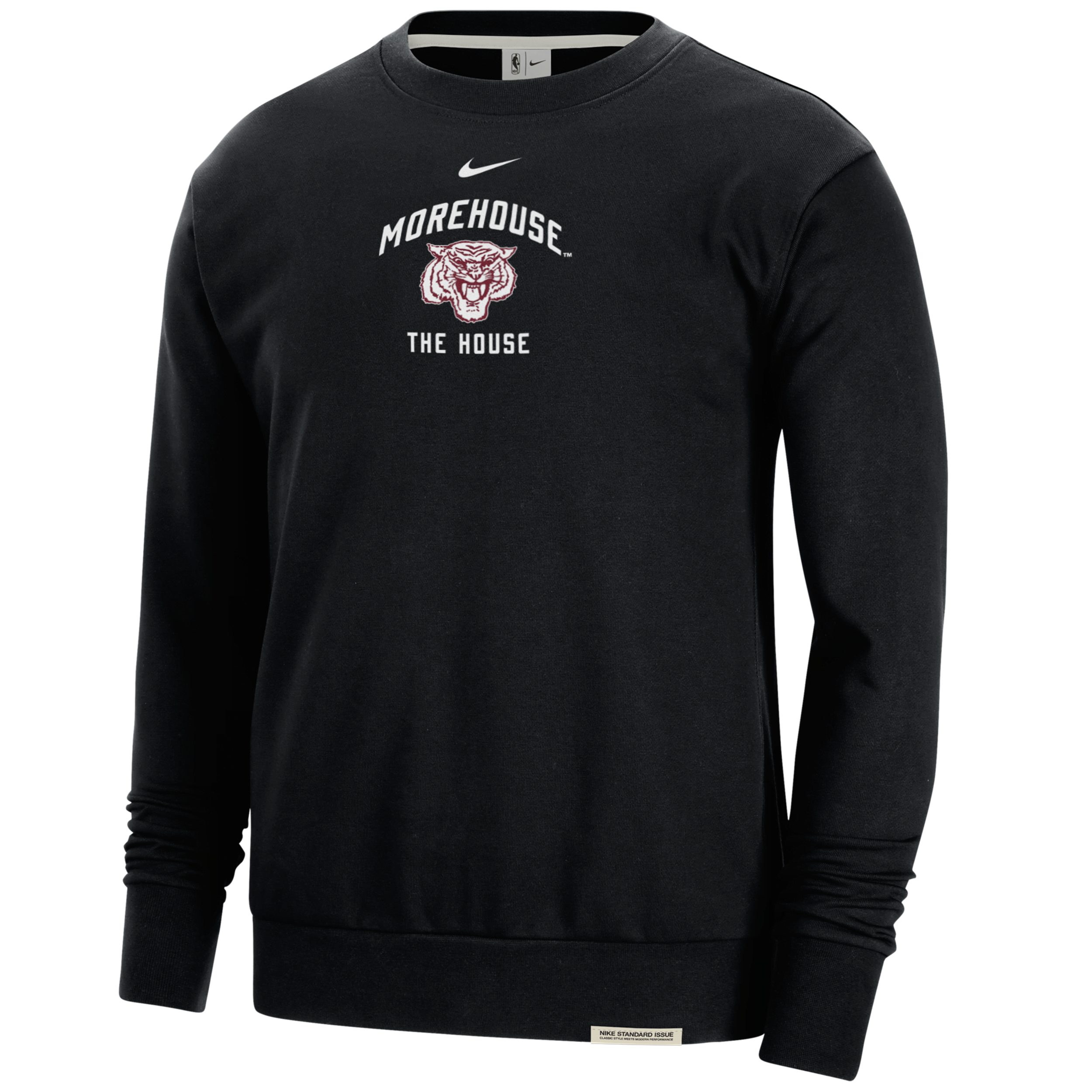 Nike Morehouse Standard Issue  Men's College Fleece Crew-neck Sweatshirt In Black