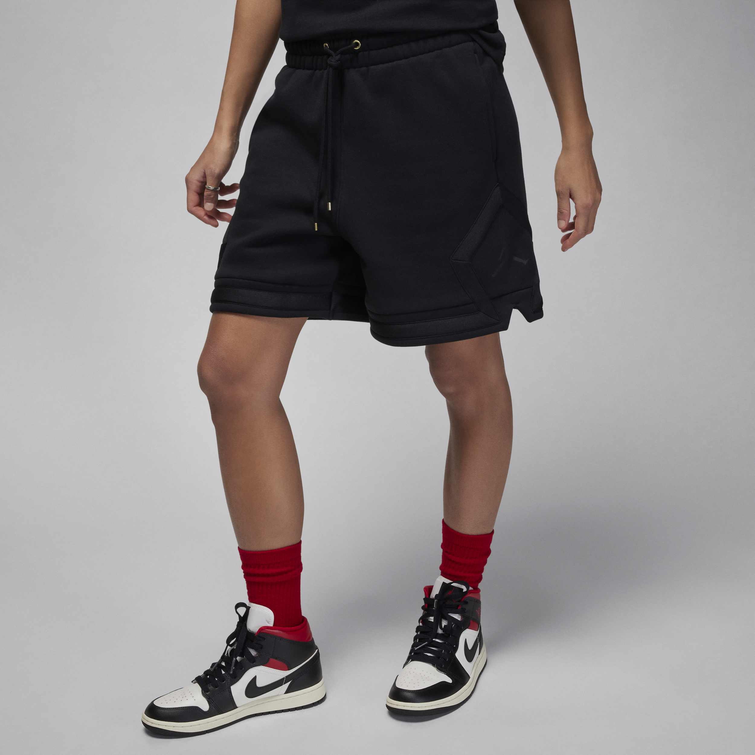Shop Jordan Women's  Flight Fleece Diamond Shorts In Black