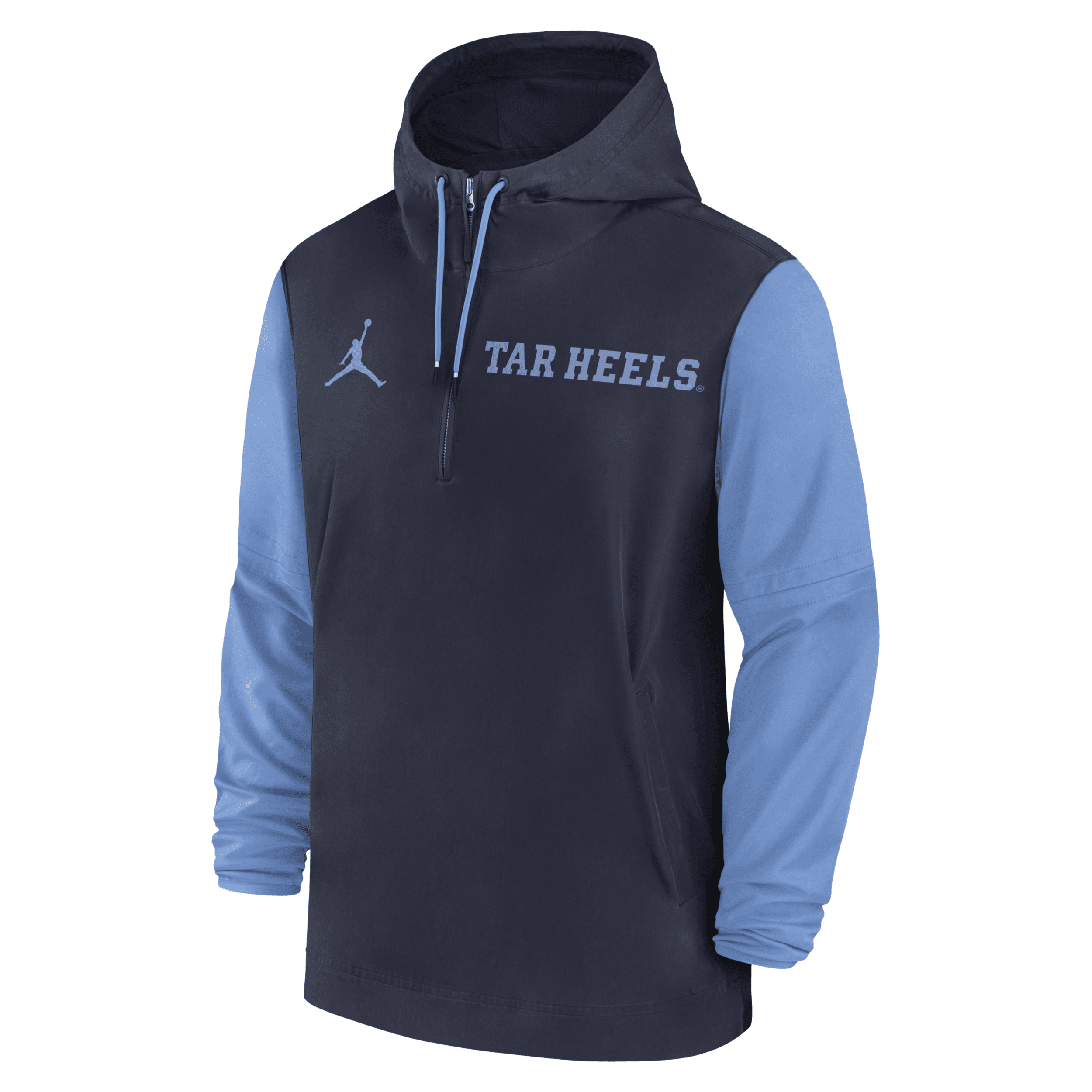 JORDAN MEN'S NORTH CAROLINA TAR HEELS SIDELINE PRE-GAME PLAYER  COLLEGE 1/2-ZIP HOODED JACKET 1015709752