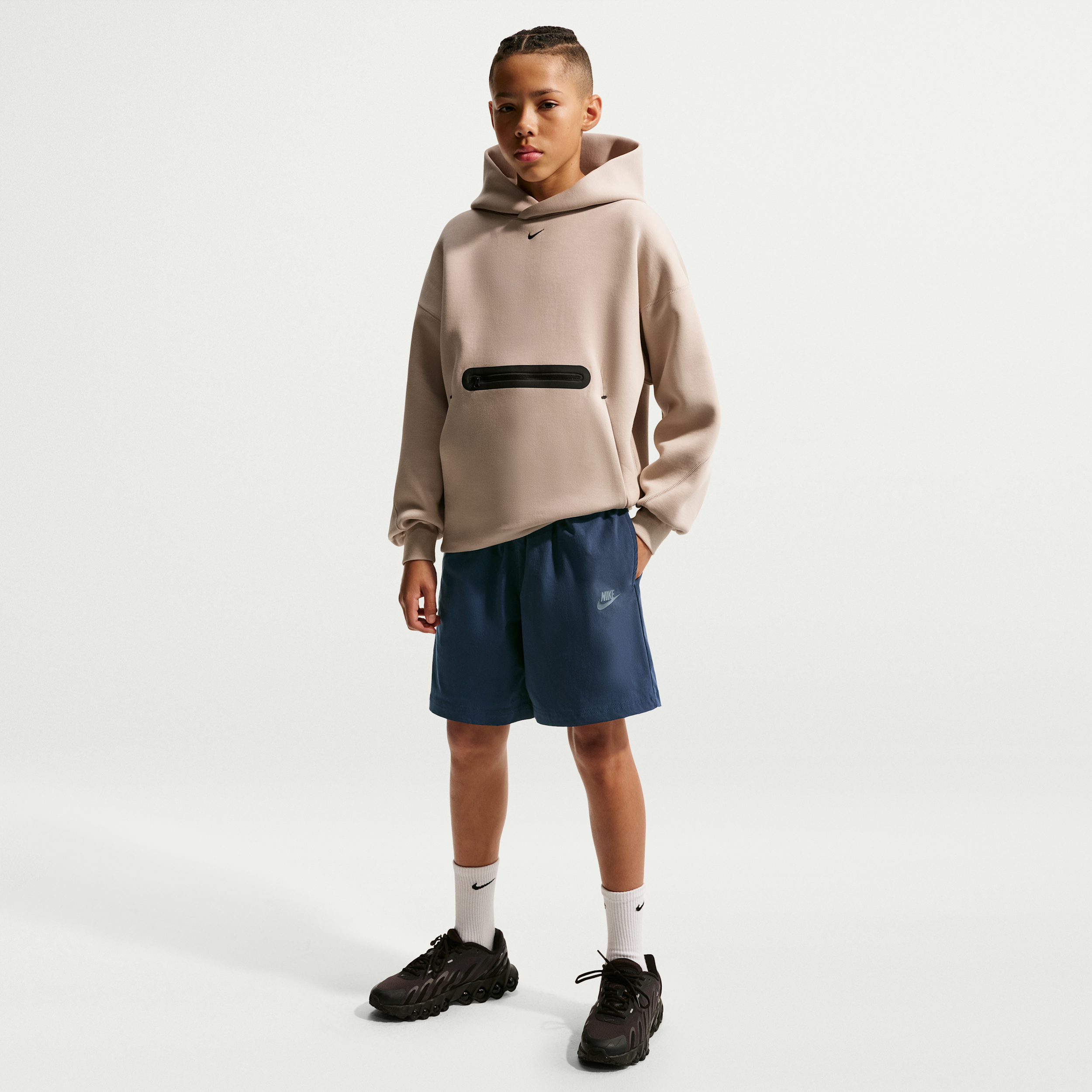 Nike Sportswear Tech Big Kids' (Boys') Woven Shorts in Blue | IF2827-451