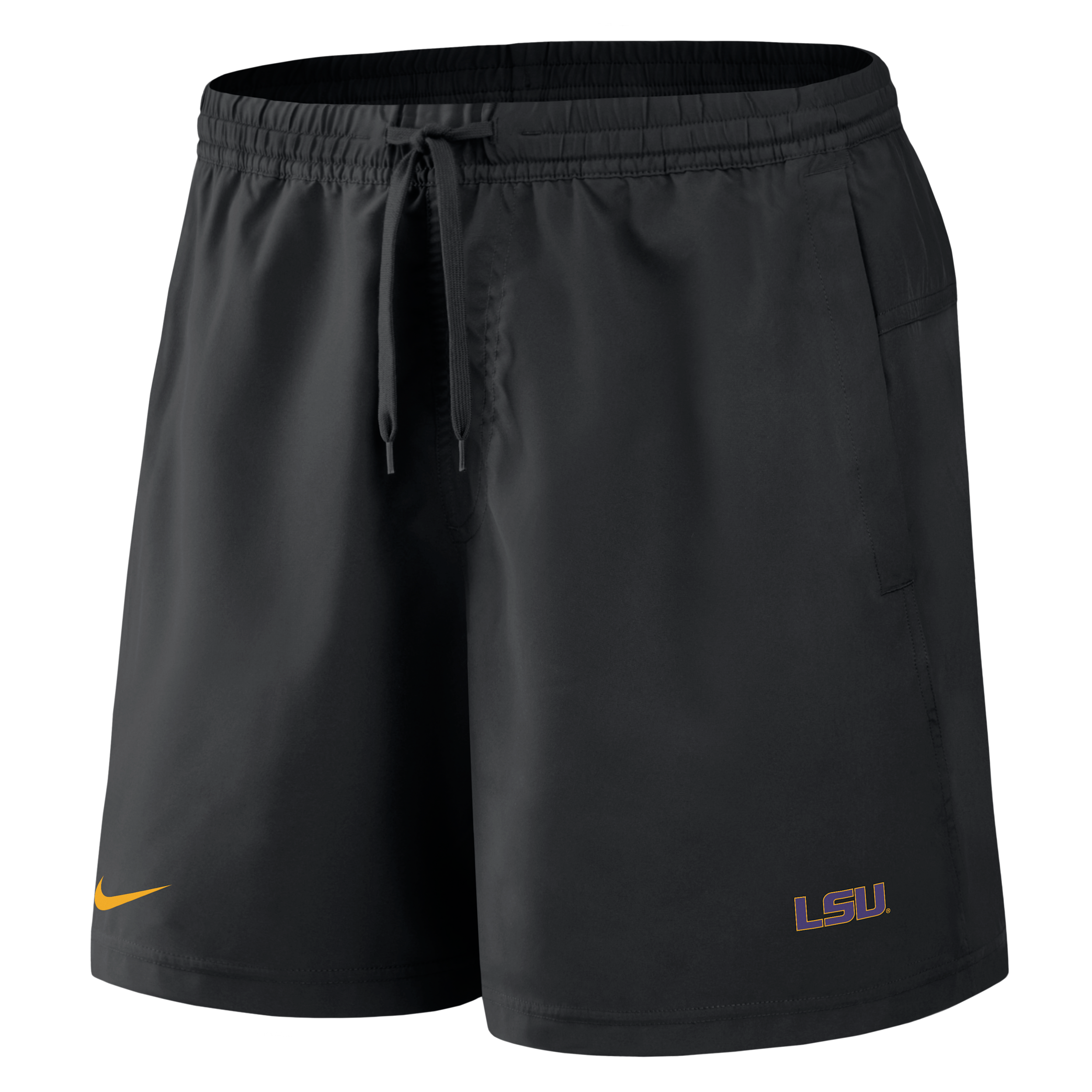 LSU Primetime Primary Logo Nike Men's Dri-FIT College Form Shorts in Black | 045T00ALSN-8DV
