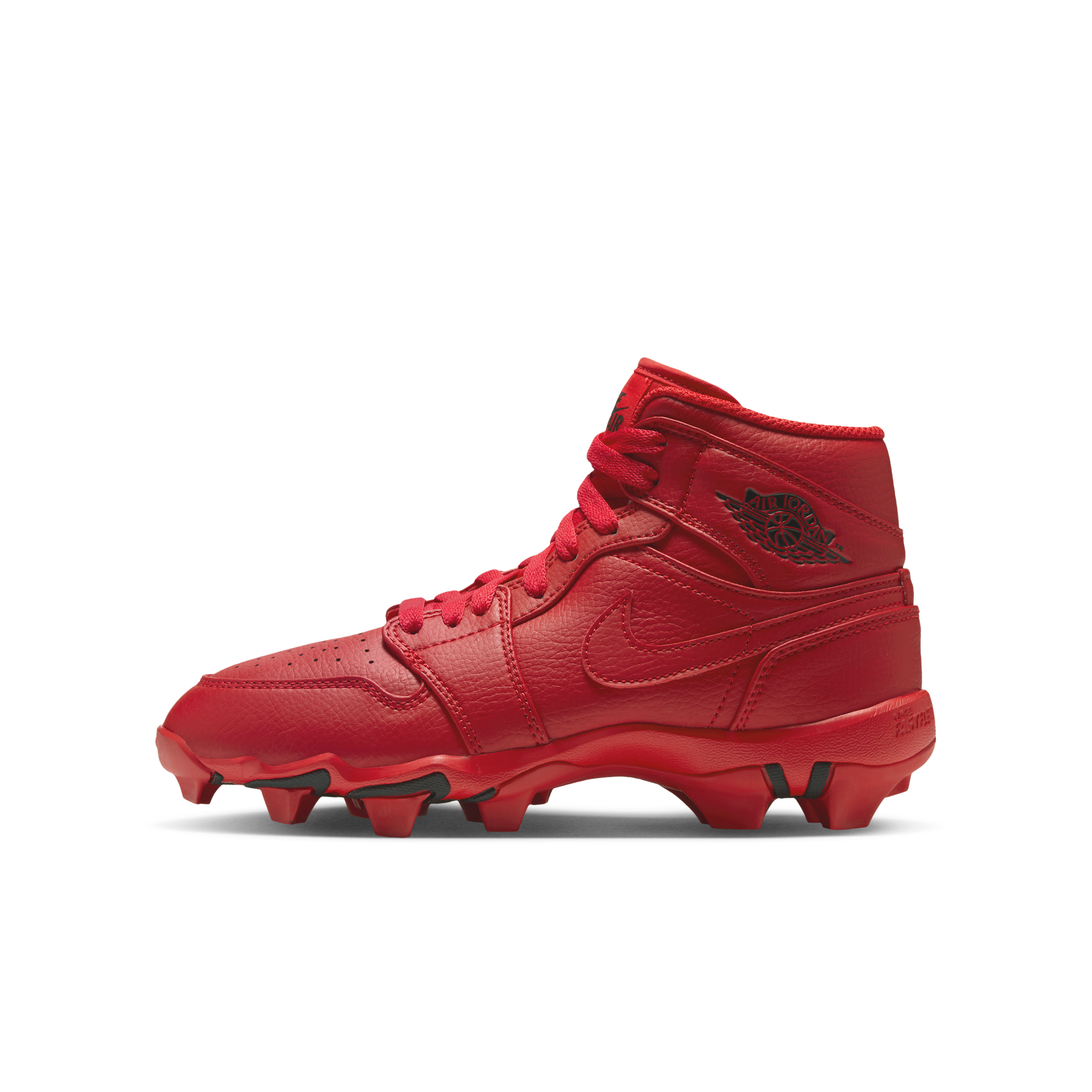 Jordan 1 Kids' Mid Multisport Cleats, Size 2.5, Red/Black