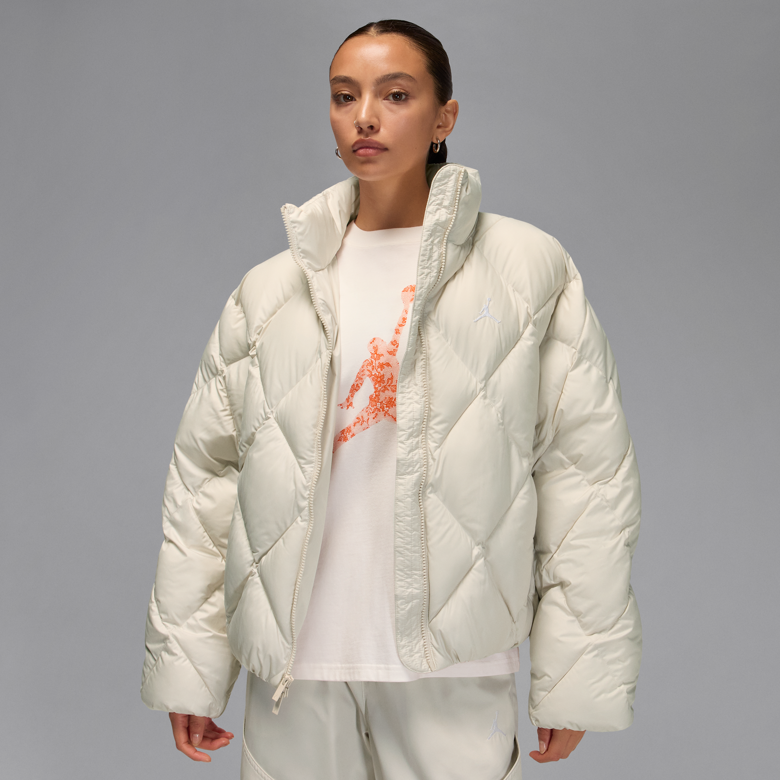 Jordan Women's  Brooklyn Quilted Puffer Jacket In Neutral