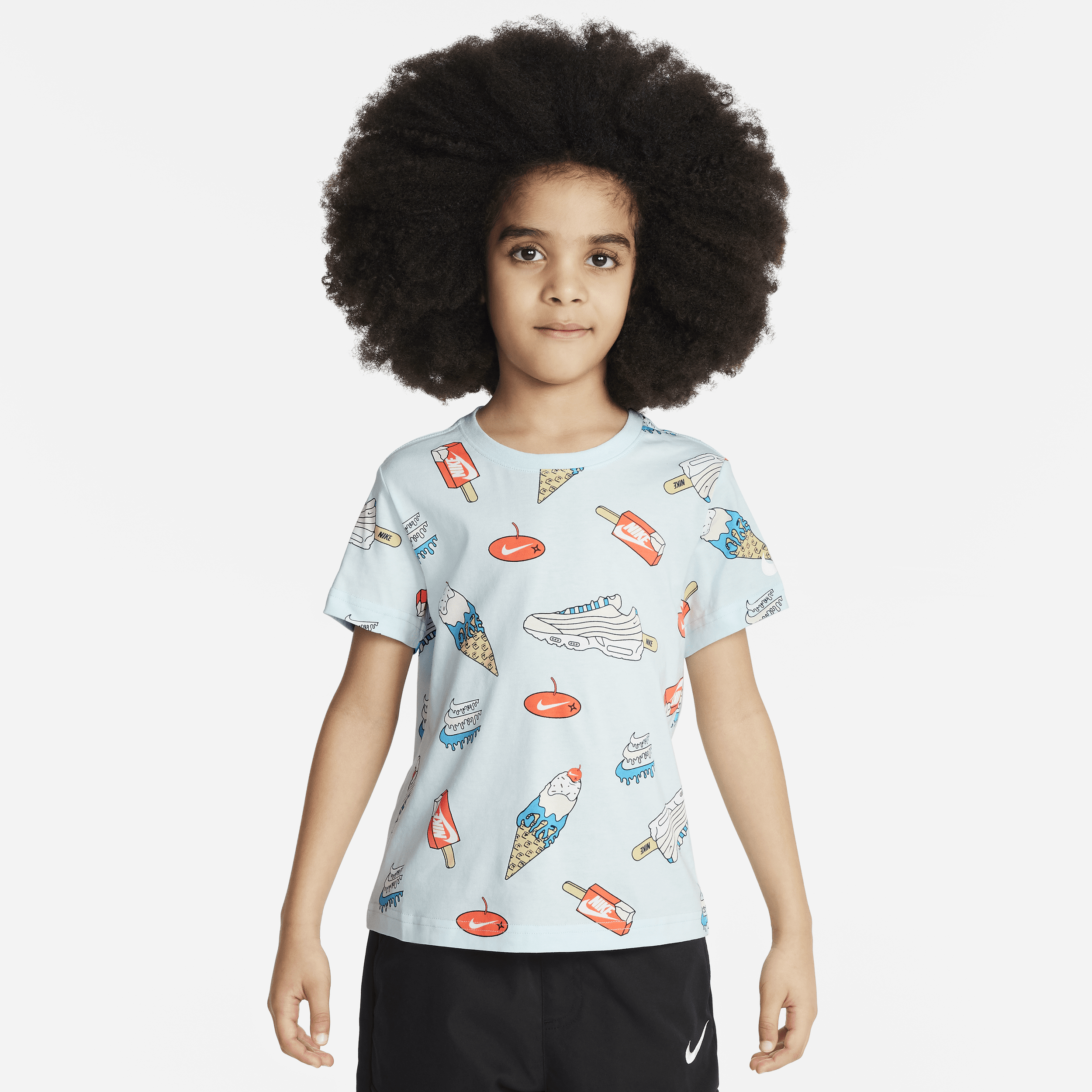 Shop Nike Little Kids' Sole Food Printed T-shirt In Blue