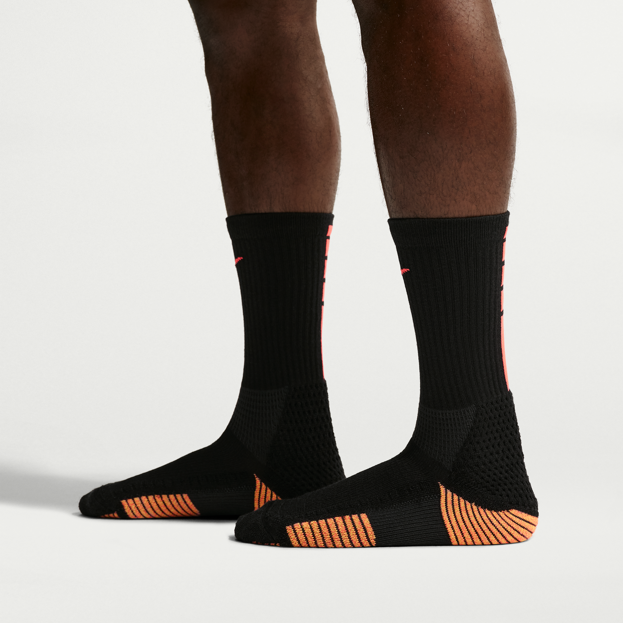 Nike Elite 2.0 Cushioned Crew Socks - 1 Pair, Men's, Medium, Black/Laser Crimson