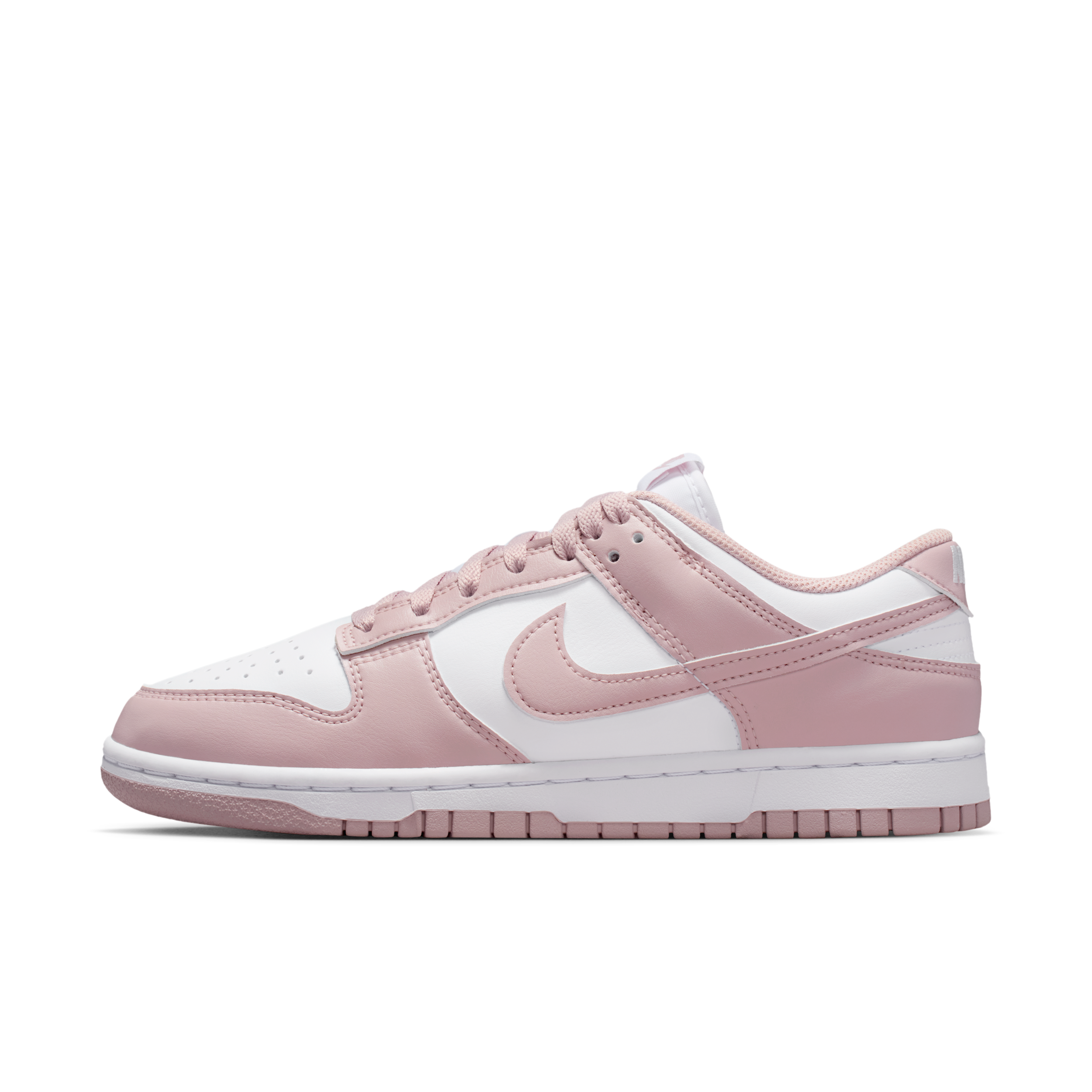 Nike Women's Dunk Low Next Nature Casual Shoes in White/Particle Rose/White Size: 10.5