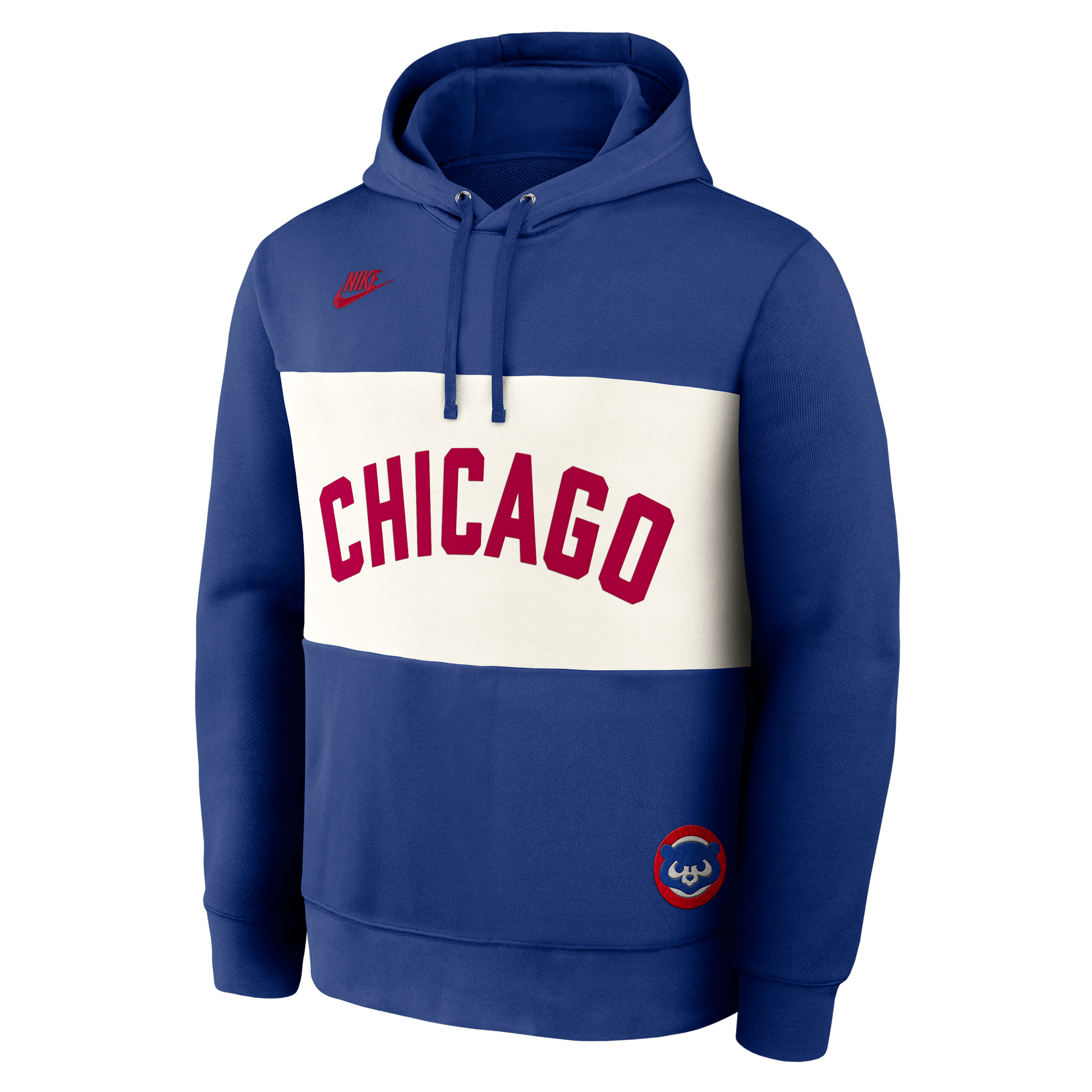 Chicago Cubs Cooperstown Legacy Nike Men's MLB Pullover Hoodie in Blue | 040E0FUUC78-GWA
