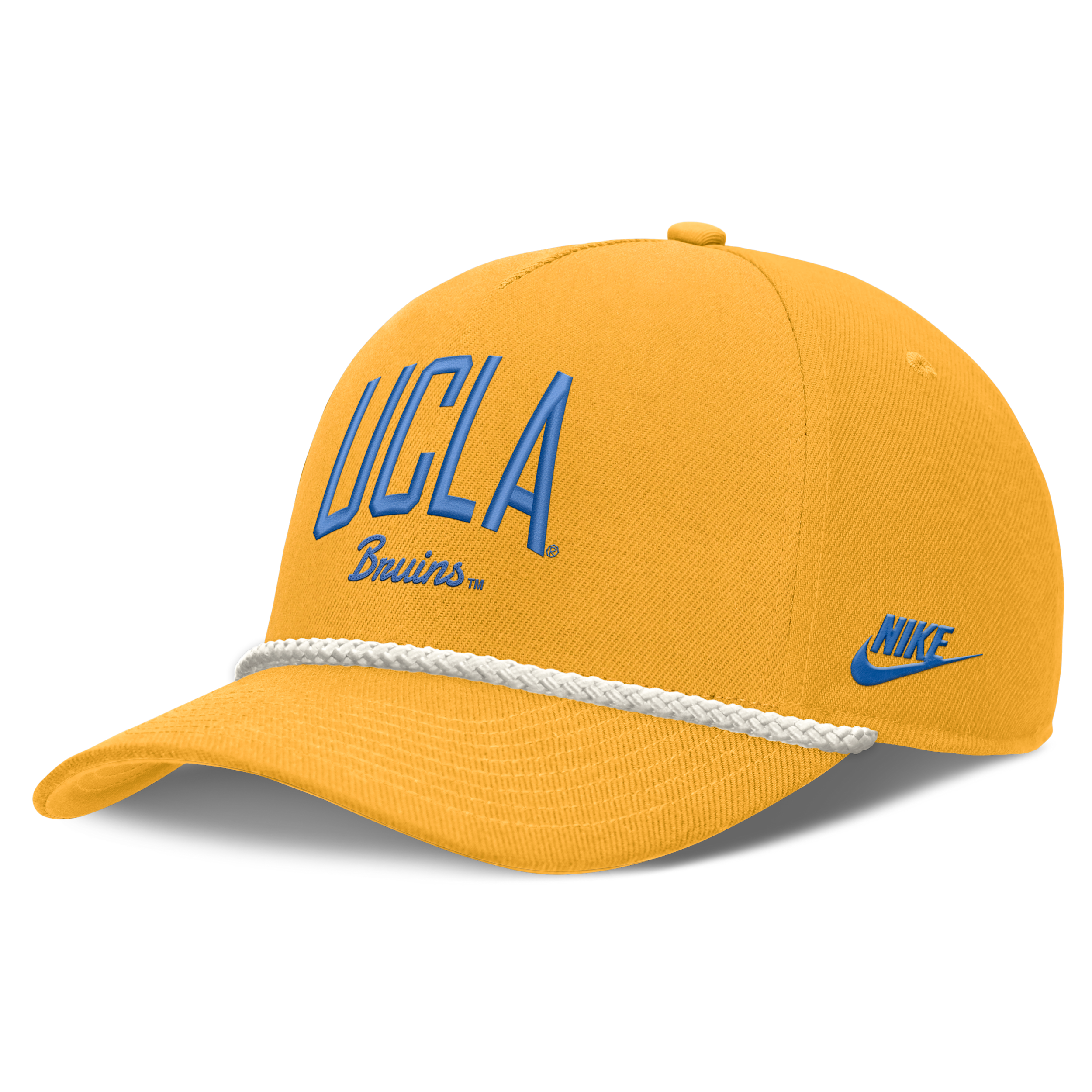 UCLA Legacy Letter Rise Nike Unisex Dri-FIT College A-Frame Adjustable Hat in Yellow | NC0677CUCV-HED