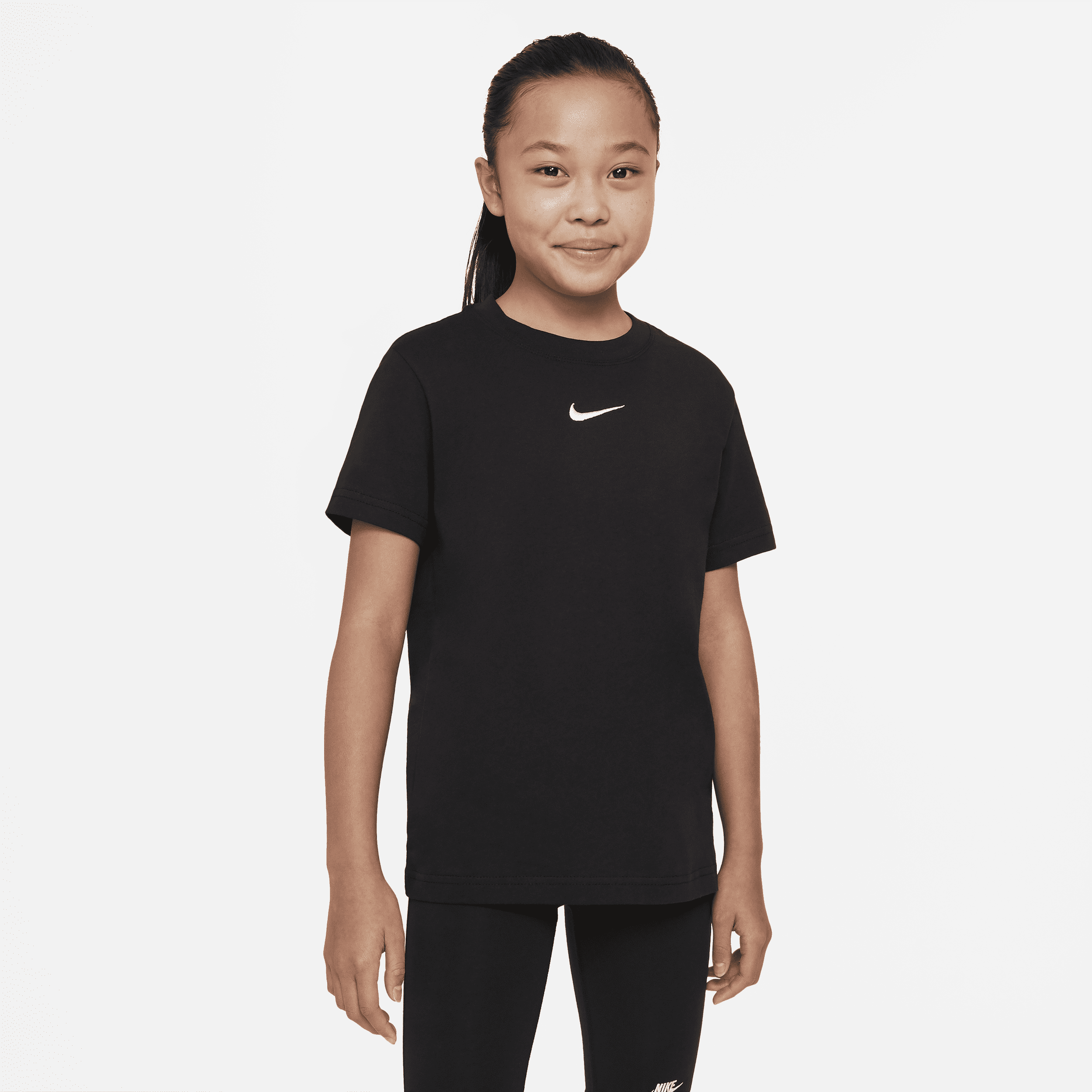 Nike Sportswear Big Kids' (Girls') T-Shirt in Black | DA6918-010