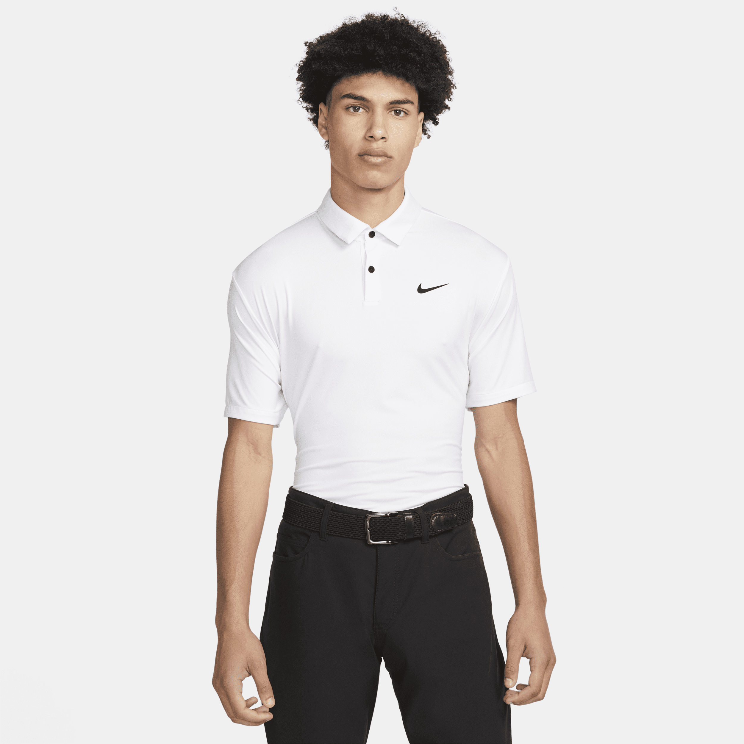 Shop Nike Men's Dri-fit Tour Solid Golf Polo In White