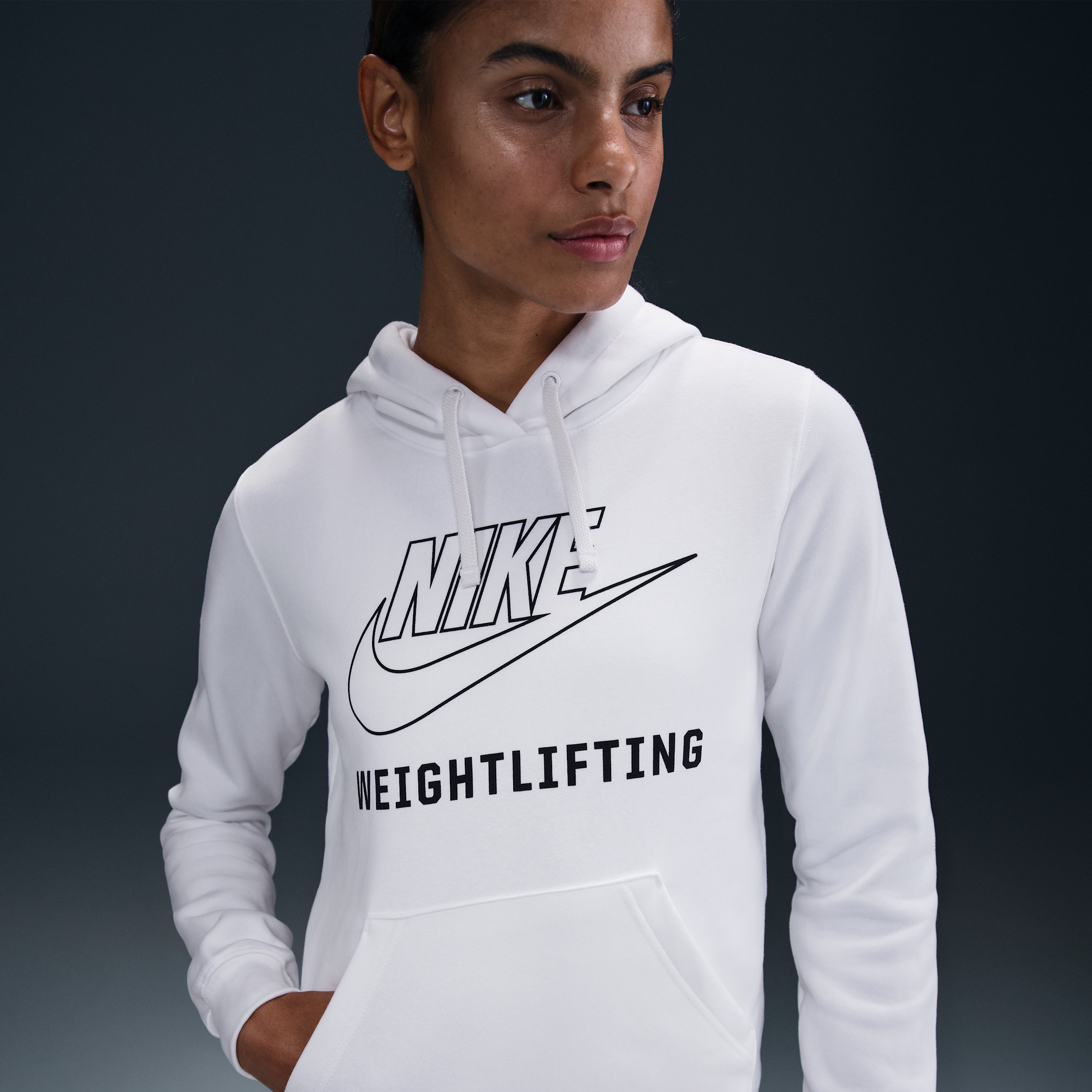 Nike Women's Weightlifting Pullover Hoodie In White