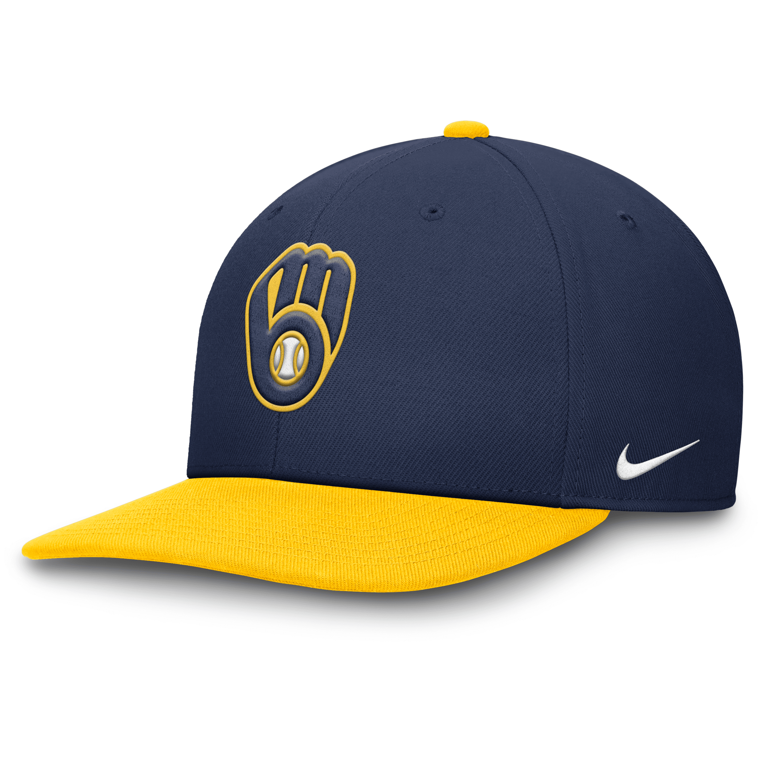 Nike Men's Navy/gold Milwaukee Brewers Evergreen Two-tone Snapback Hat In Blue