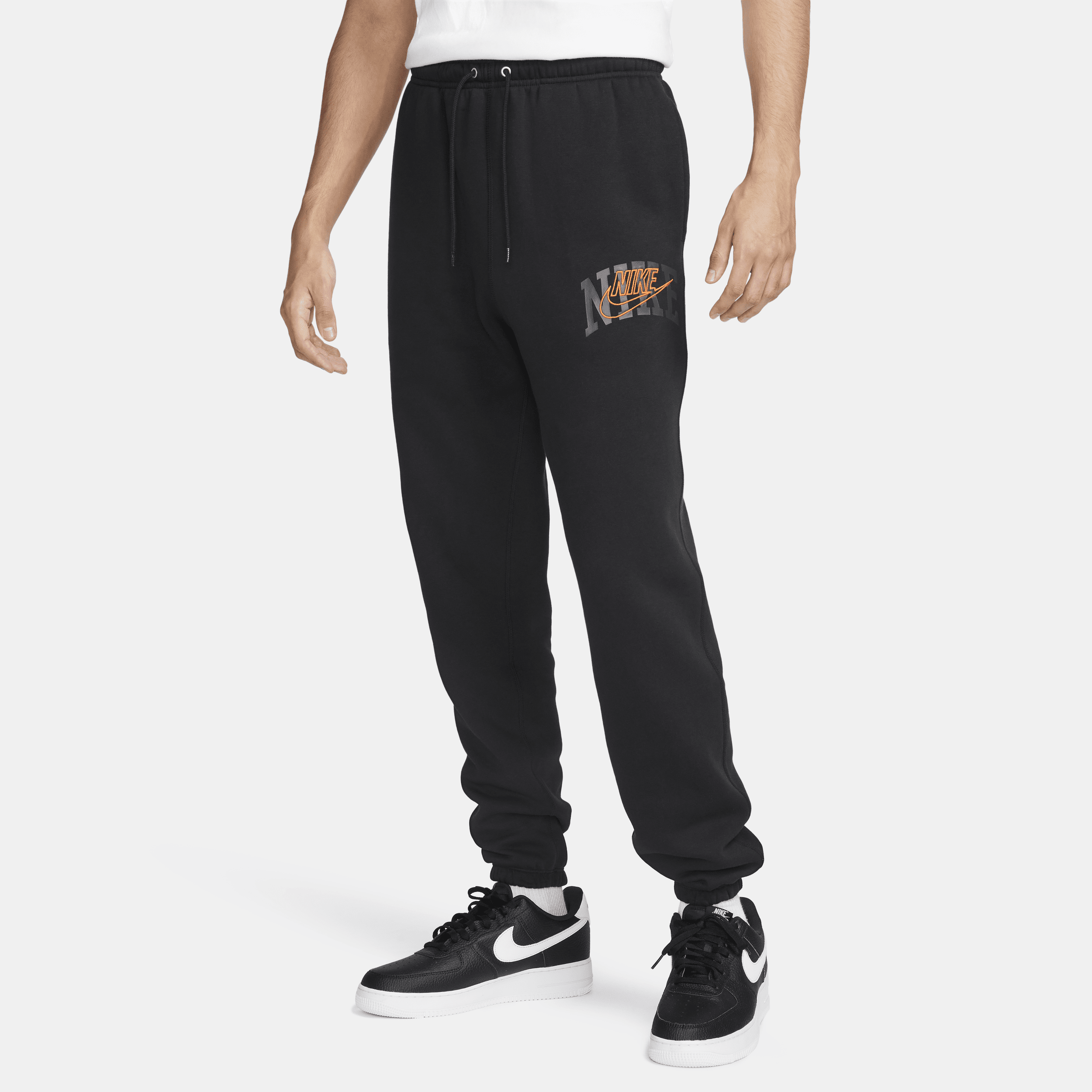Shop Nike Men's Club Fleece Cuffed Pants In Black