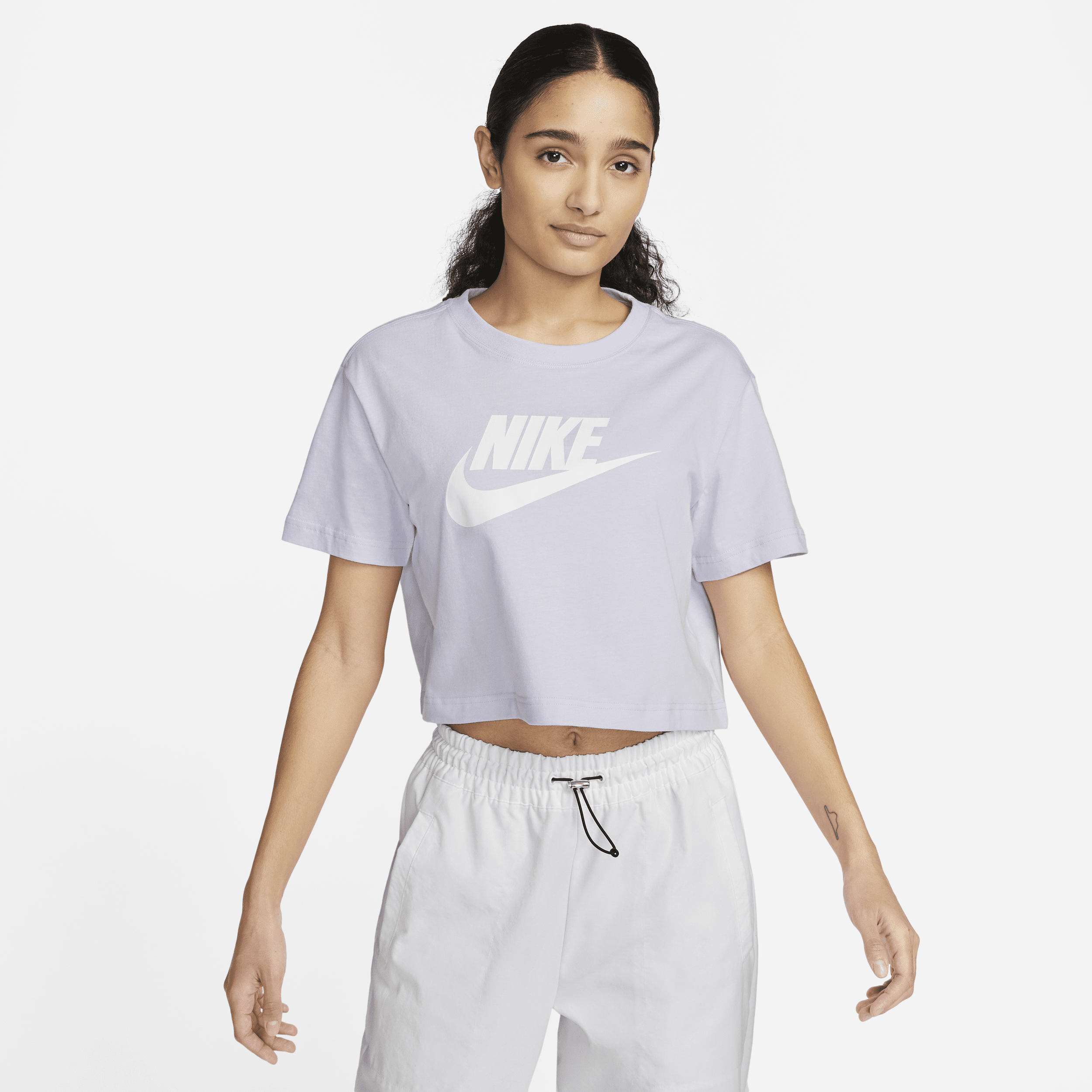 Nike Women's  Sportswear Essential Cropped Logo T-shirt In Purple