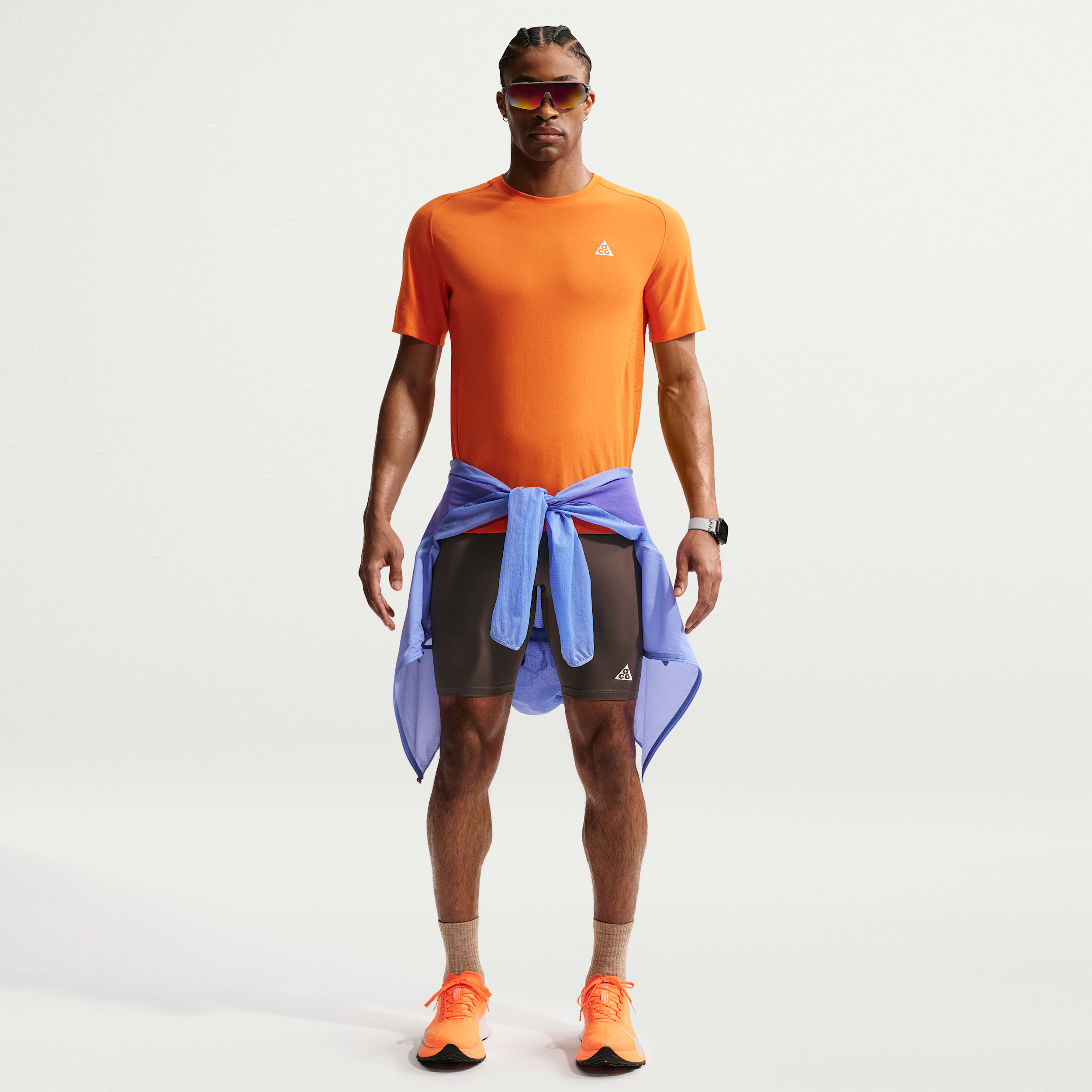 Men's Nike ACG Lava Loops Dri-FIT ADV 1/2-Length Trail Running Tights in Brown | IO9671-004