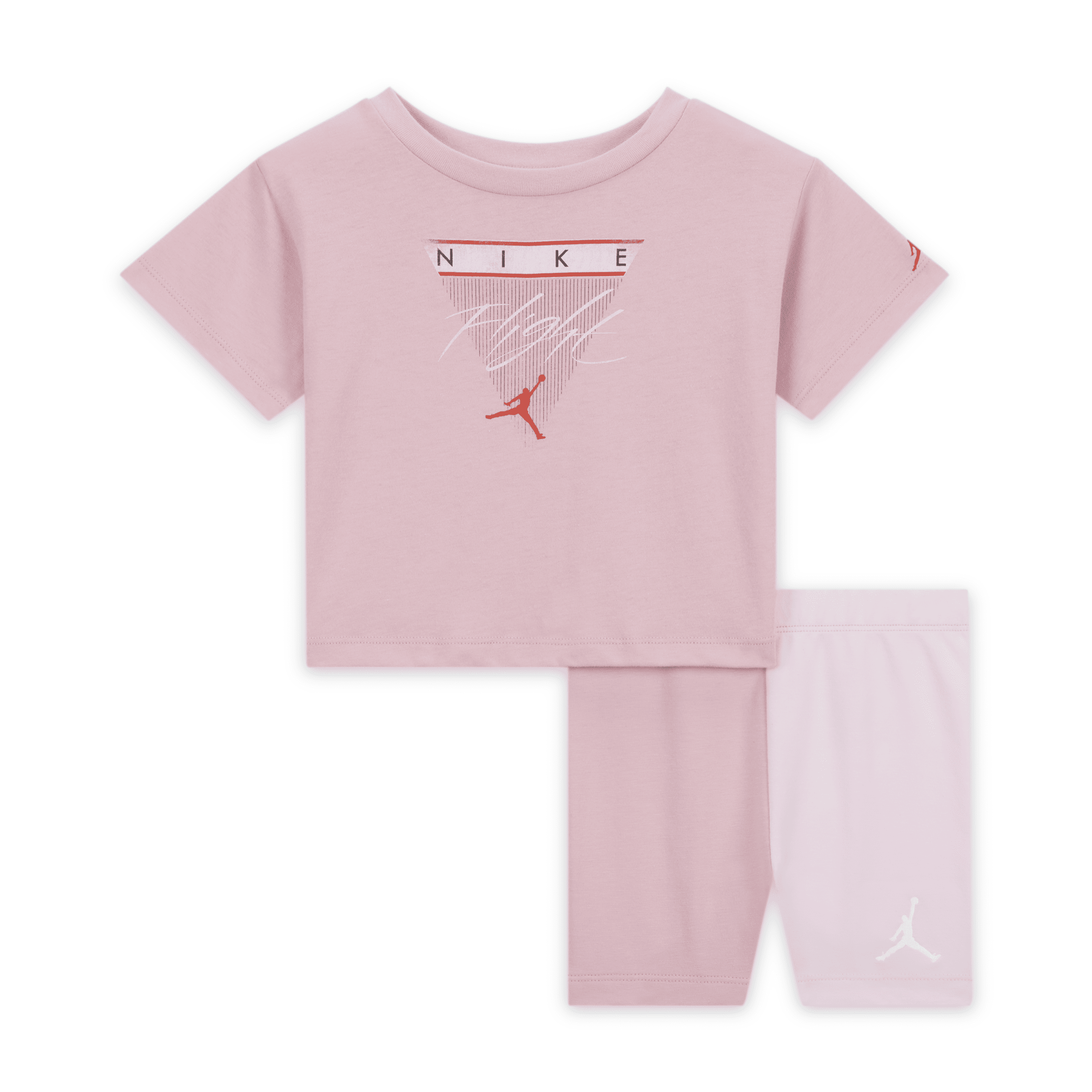Jordan Mini Me Baby (12-24m) Flight Bike Shorts Set In Pink