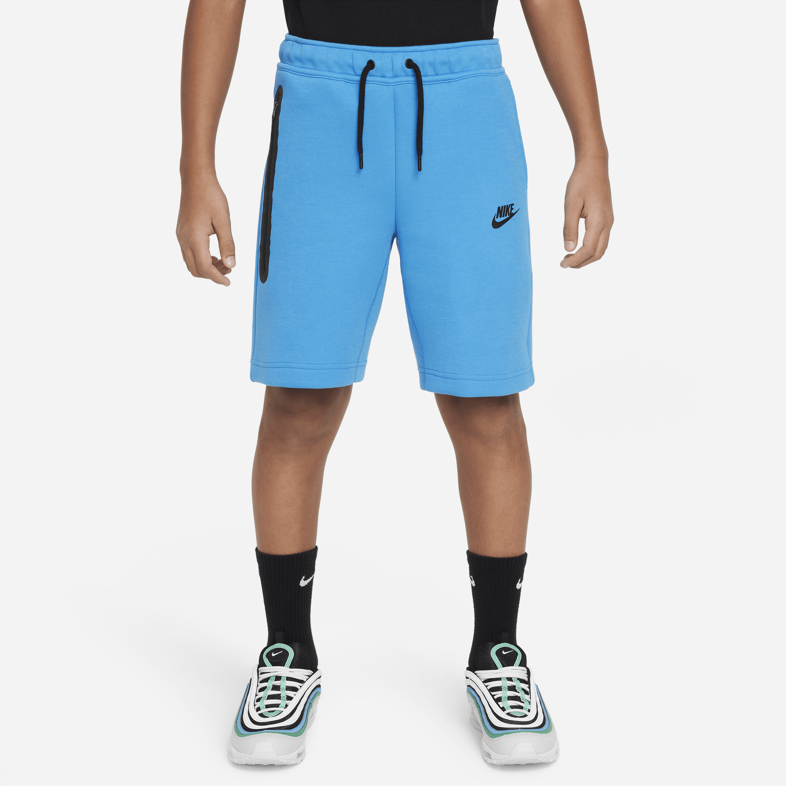Shop Nike Tech Fleece Big Kids' (boys') Shorts In Blue