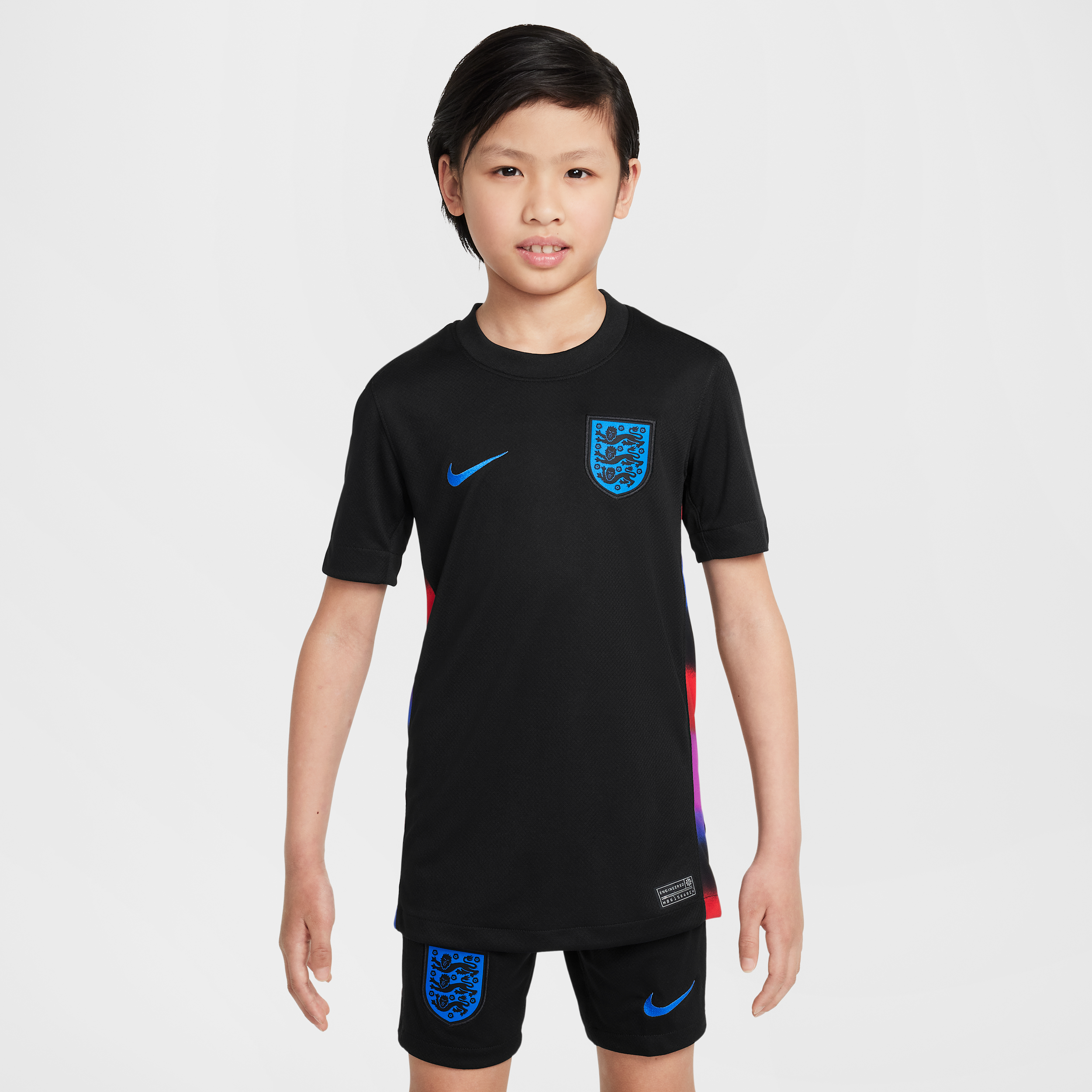 Nike England 2025 Stadium Away (women's Team) Big Kids' Dri-fit Soccer Replica Jersey In Black