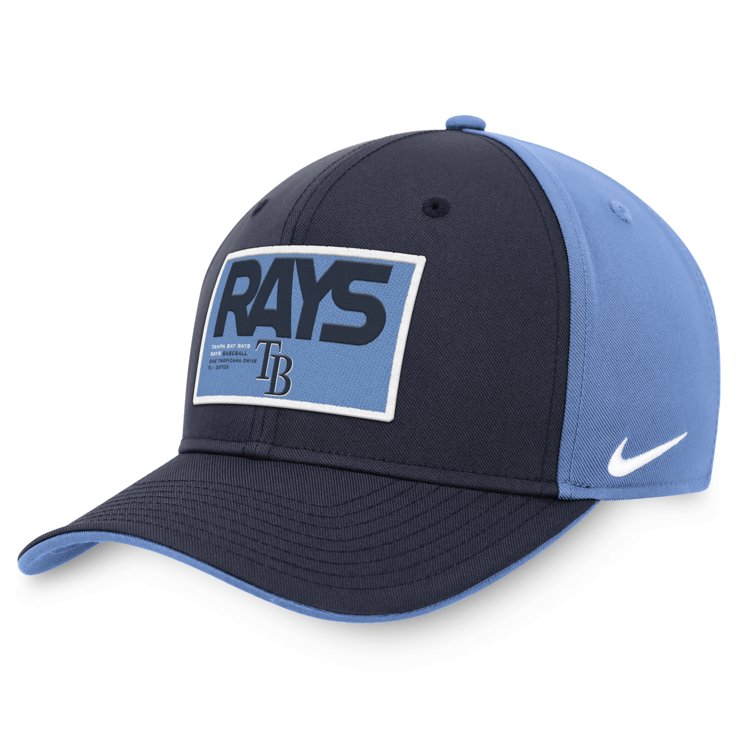 Nike Tampa Bay Rays Classic99 Color Block  Men's Mlb Adjustable Hat In Blue