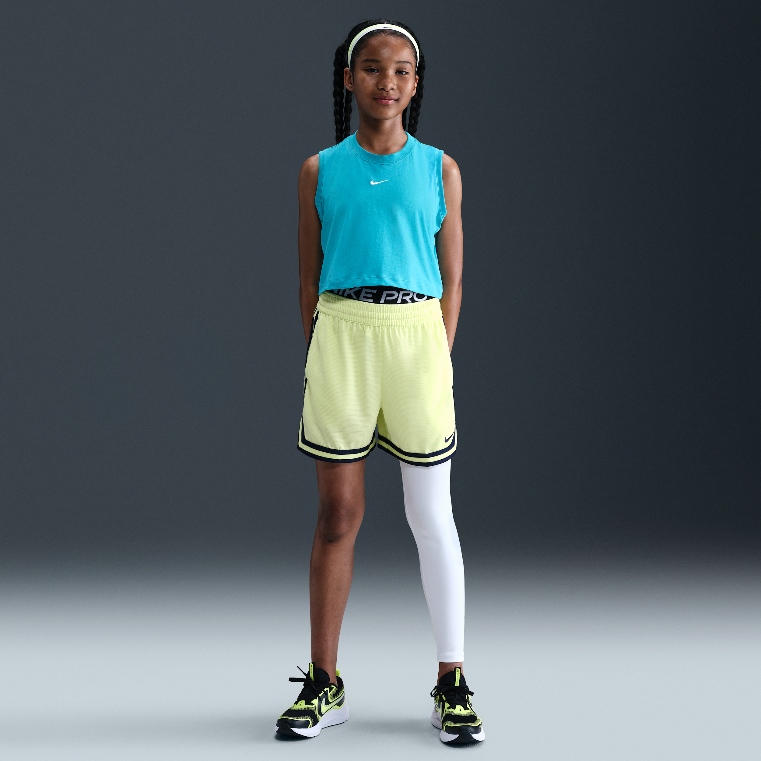 Nike Pro Big Kids' (girls') Mid-rise Single-leg Leggings