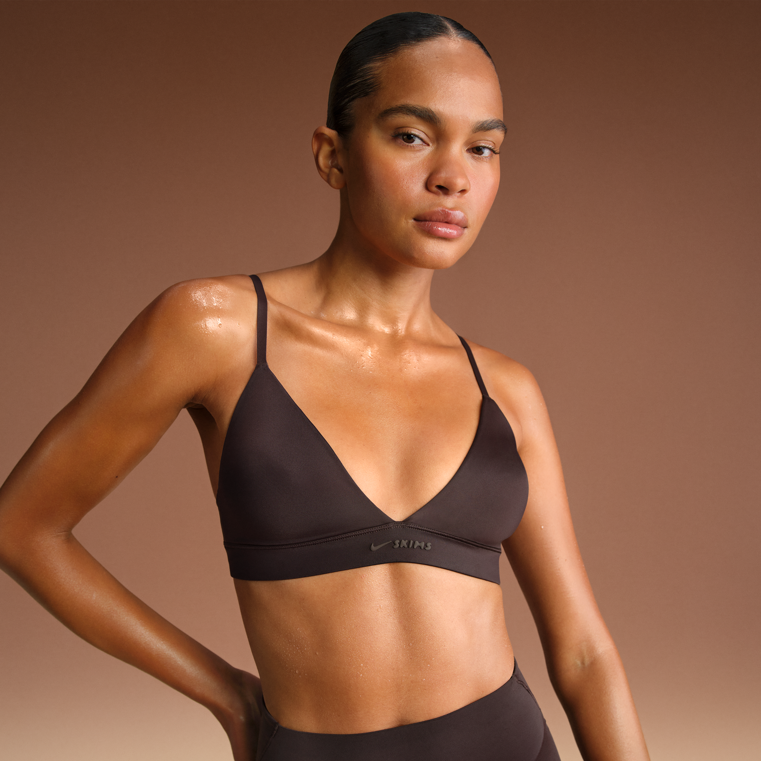 Nike Women'sskims Shine Triangle Bra In Blue