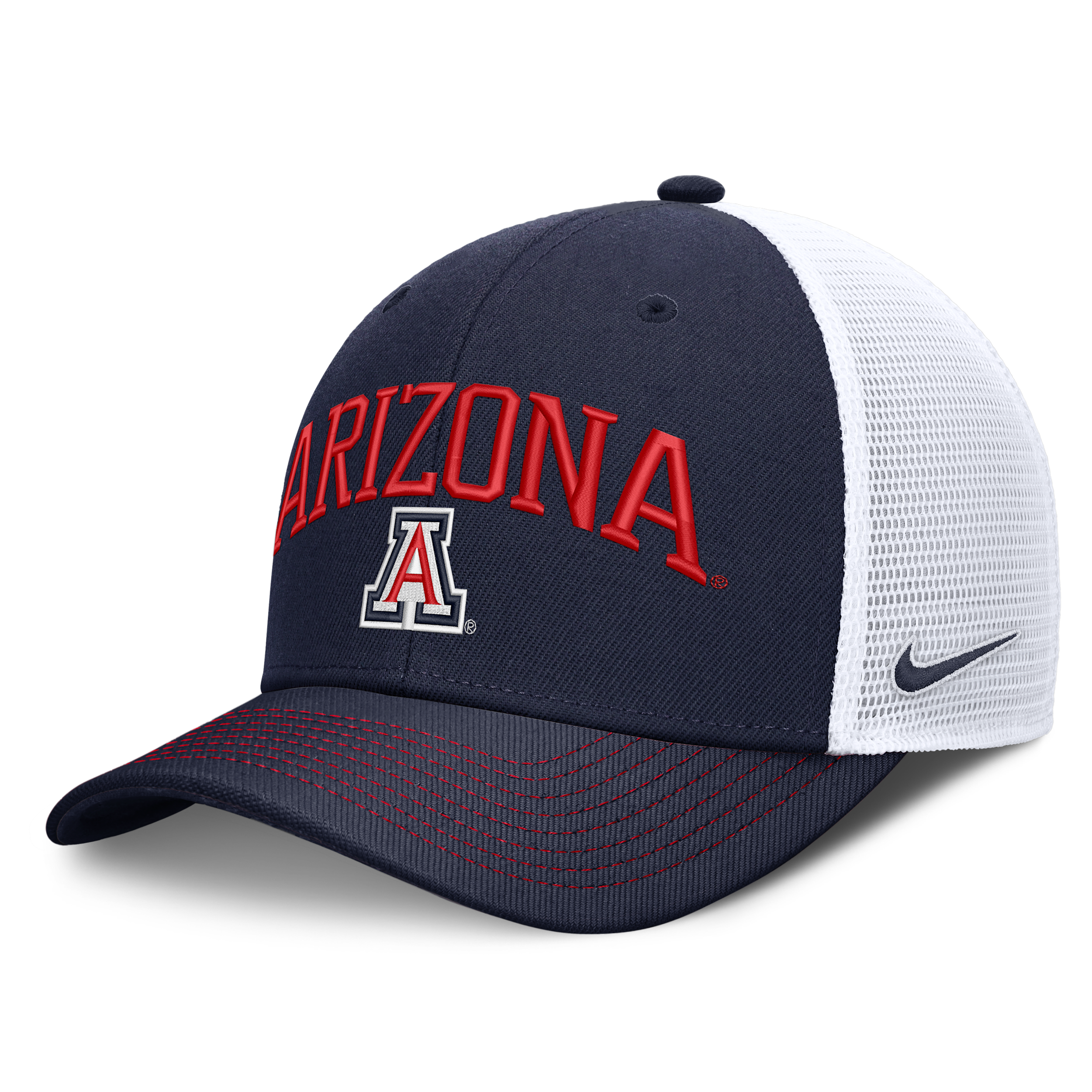 Nike Men's and Women's Navy/White Arizona Wildcats Primetime Arched Trucker Adjustable Hat - Navy, White