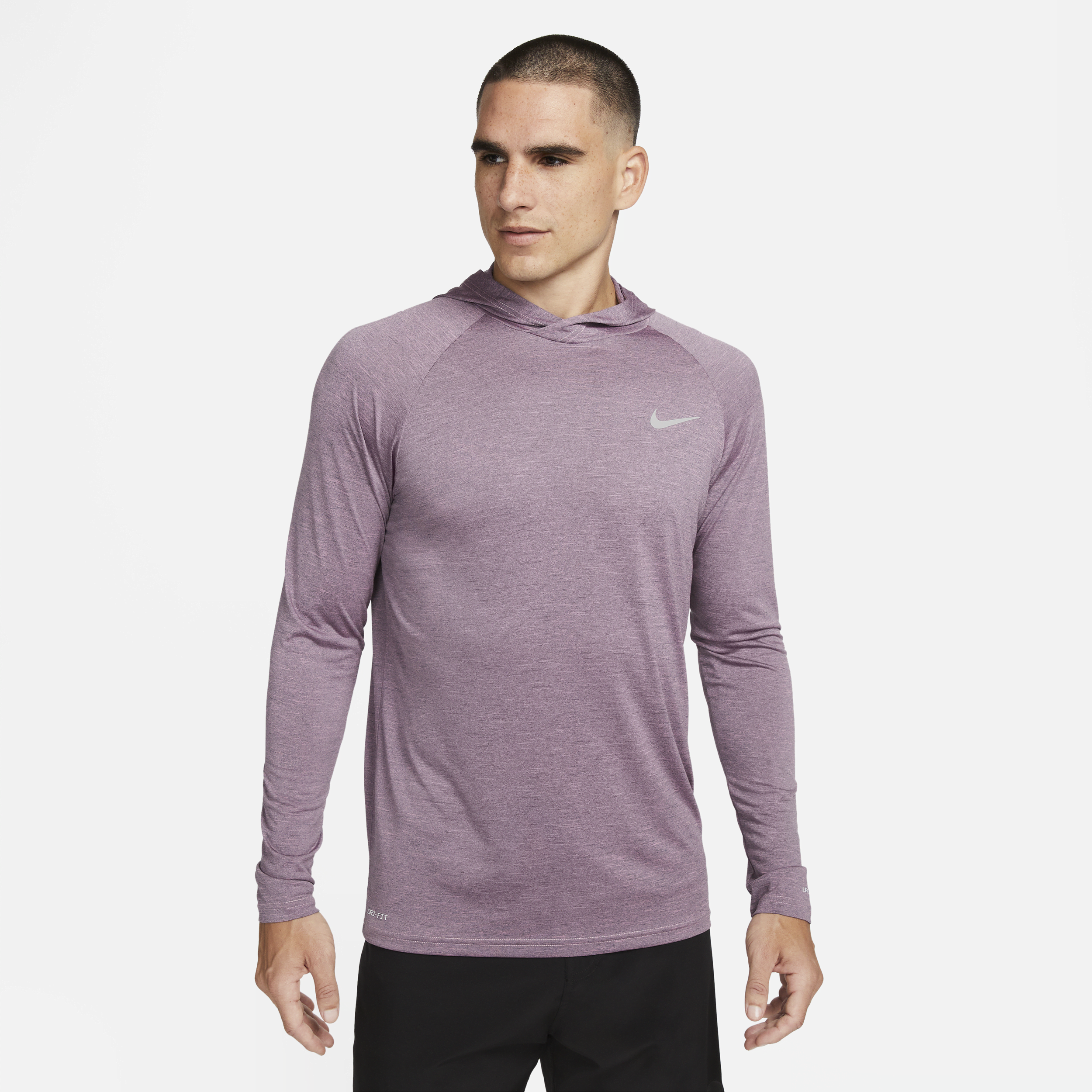 Nike Men's Long-sleeve Hooded Hydroguard Swim Shirt In Pink