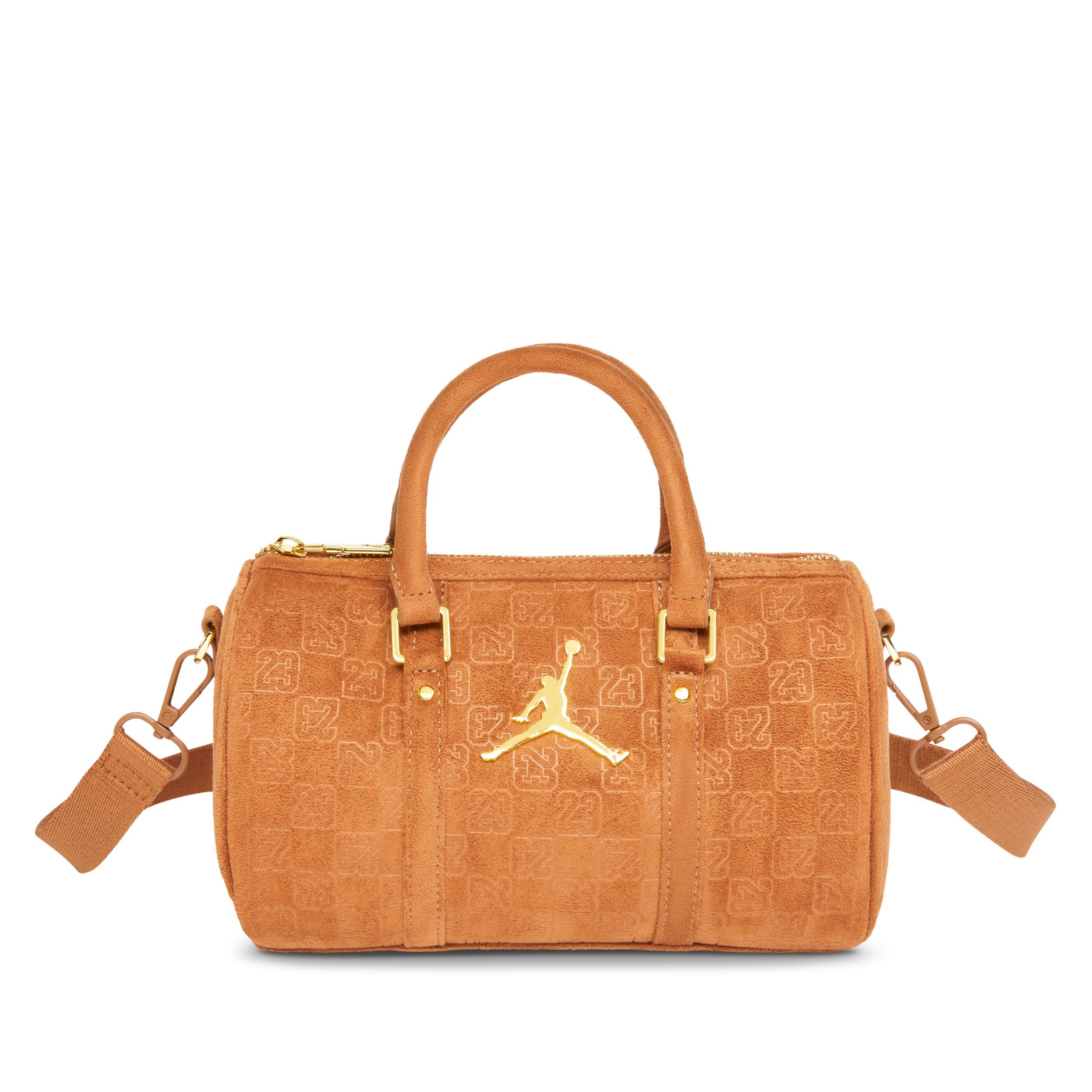 Jordan Suede Monogram Mini Duffel Bag
