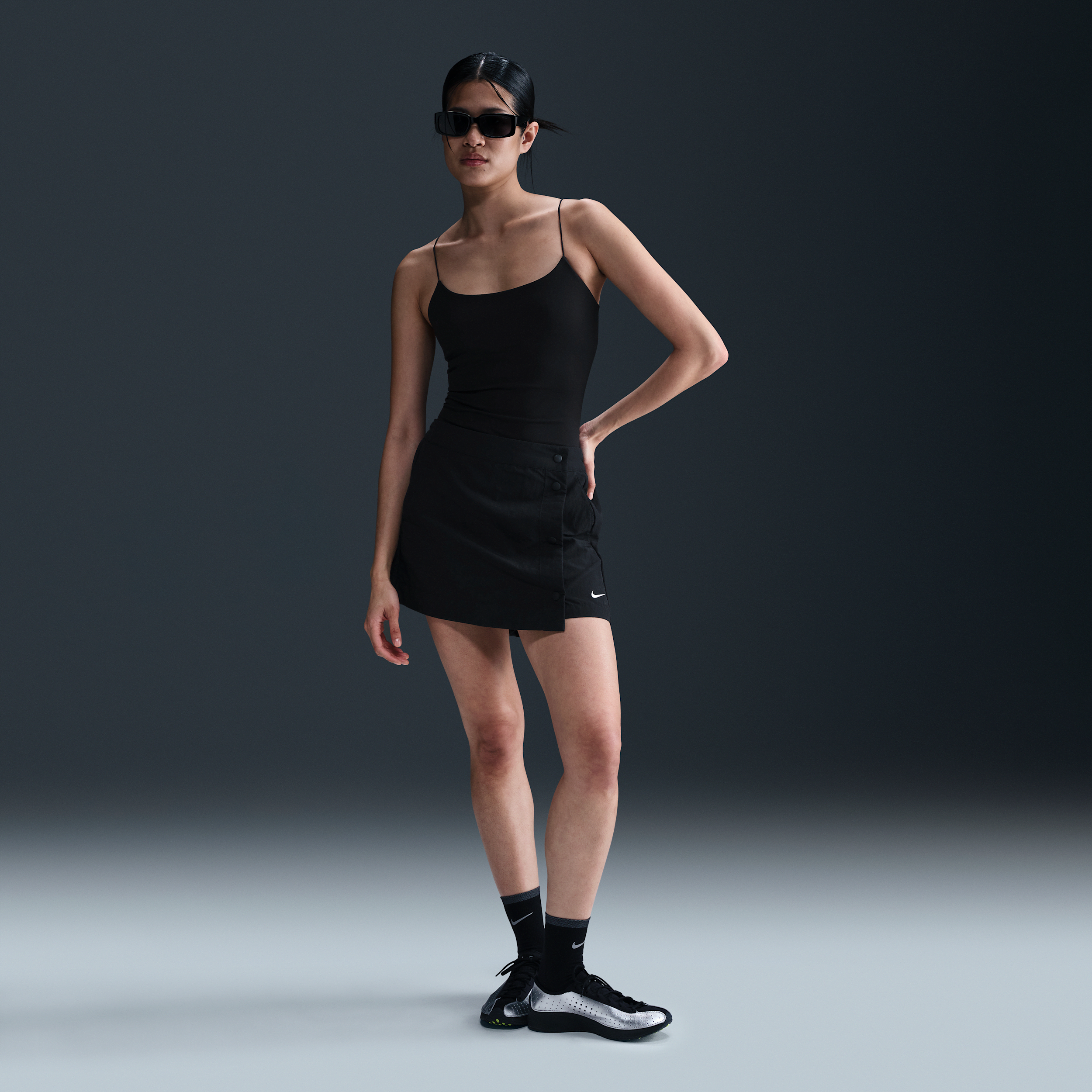 Nike Sportswear Essential Water Repellent Woven Skort In Black