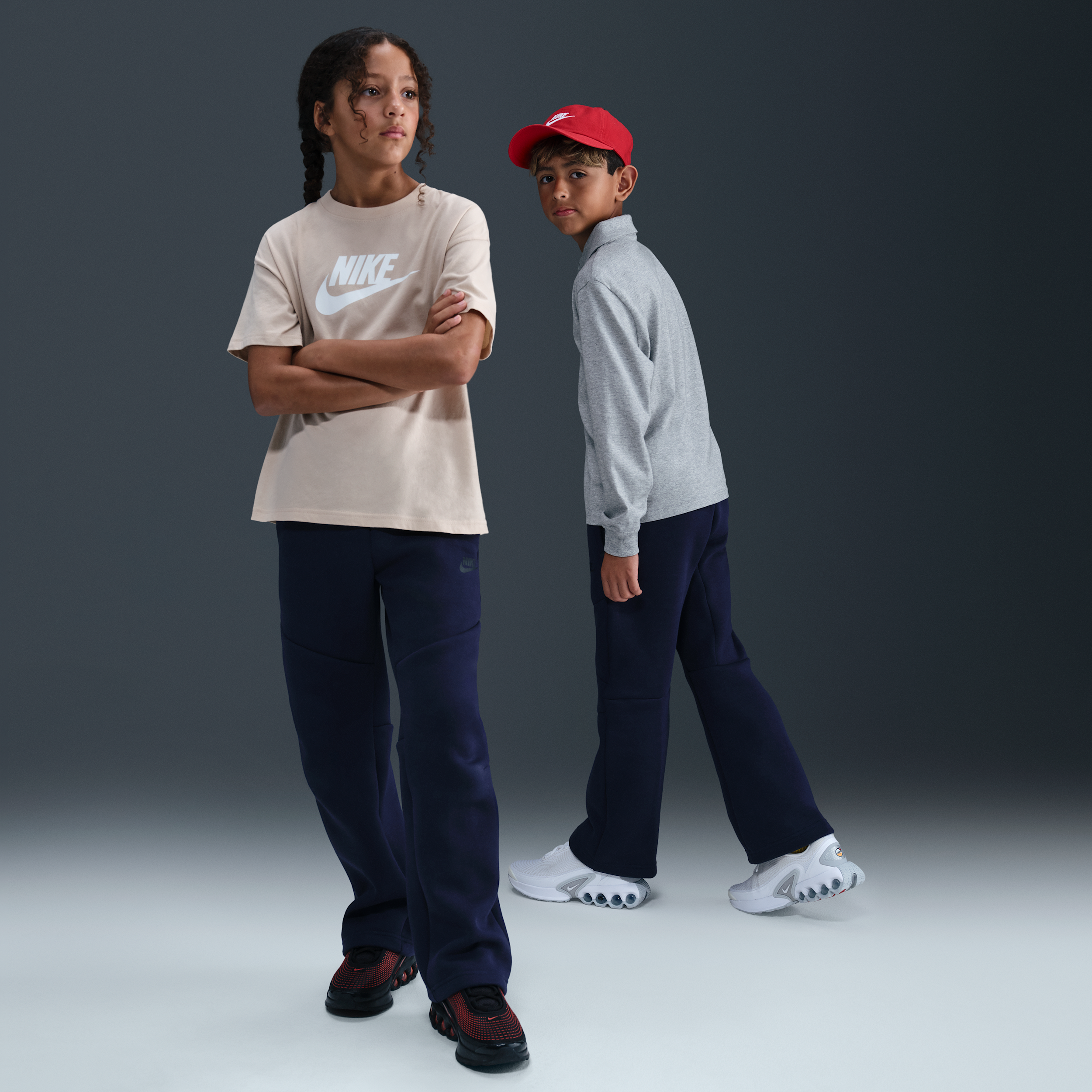 Nike Sportswear Tech Fleece Big Kids' (Boys') Open-Hem Pants in Blue | IM0494-451