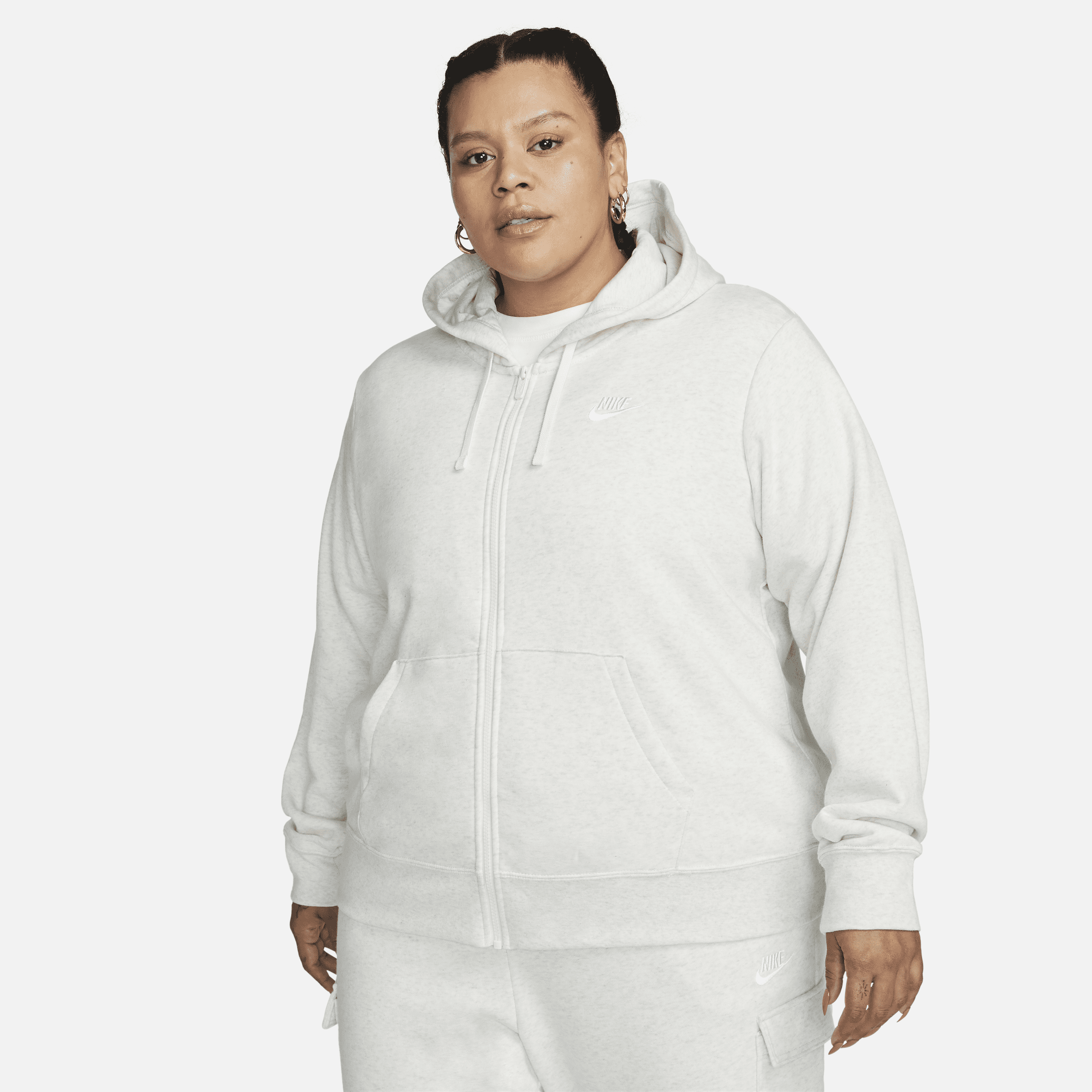 Nike Women's  Sportswear Club Fleece Full-zip Hoodie (plus Size) In Brown