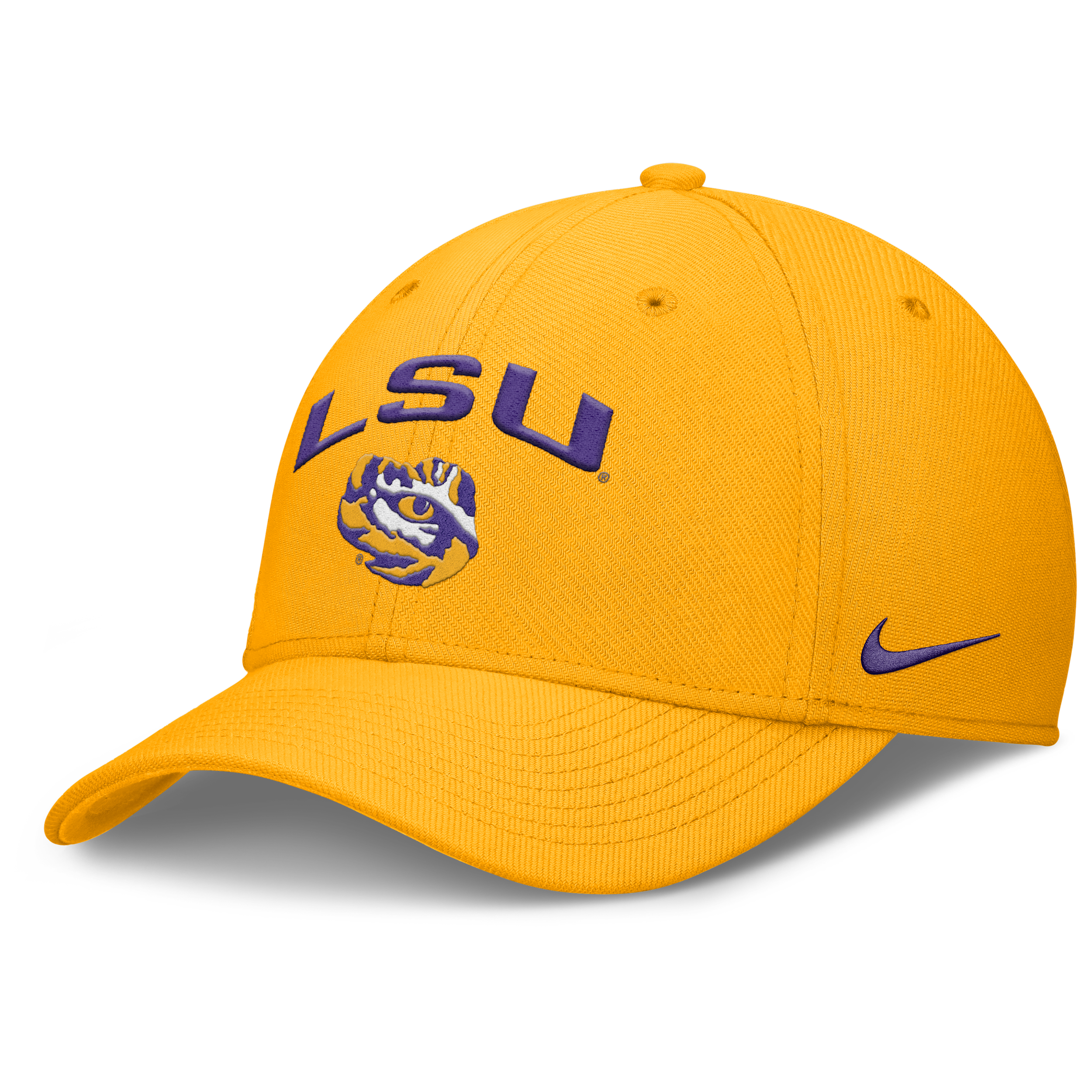 Nike Lsu On-field Rise Swoosh  Men's Dri-fit College Hat In Yellow