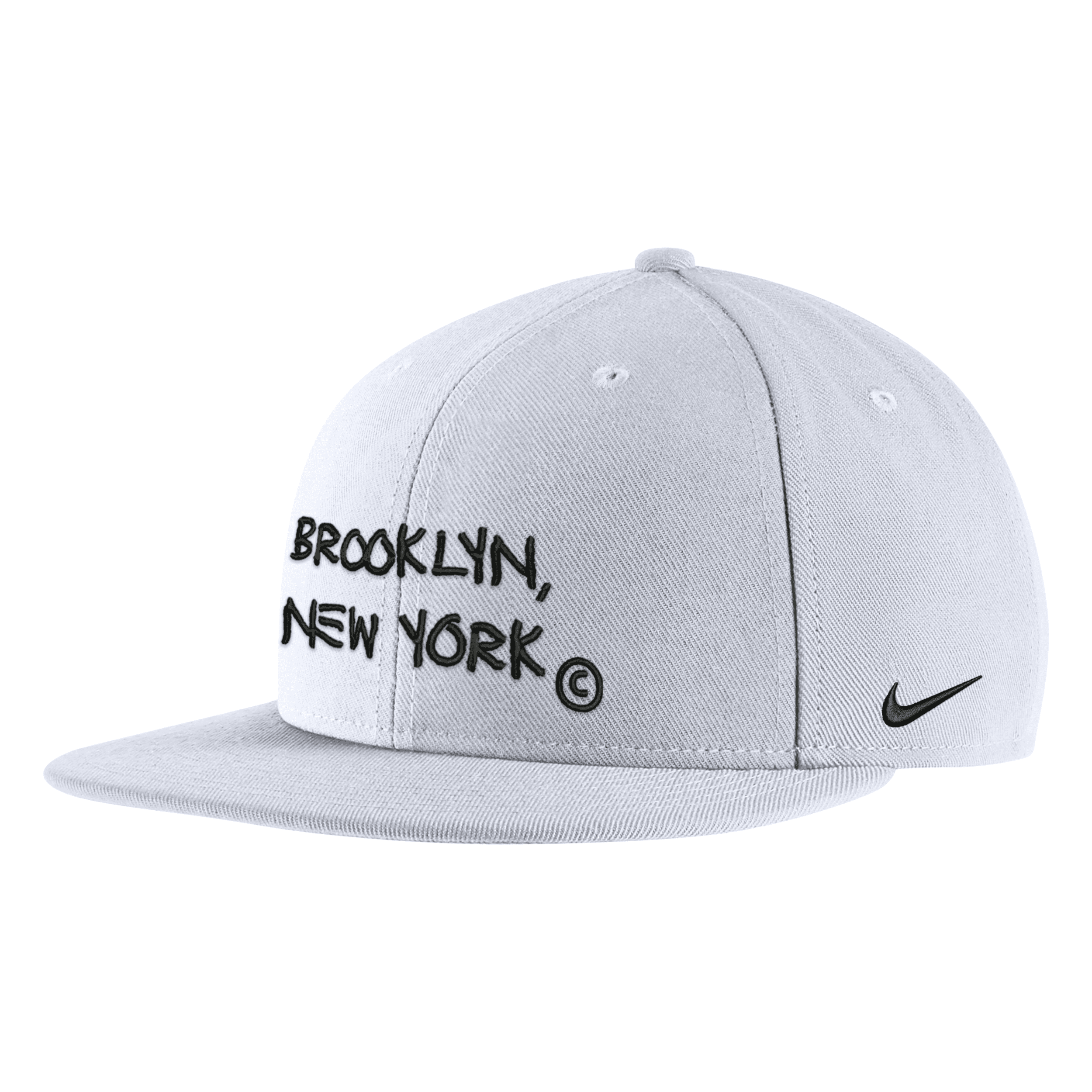 Nike Brooklyn Nets City Edition  Men's Nba Snapback Hat In White