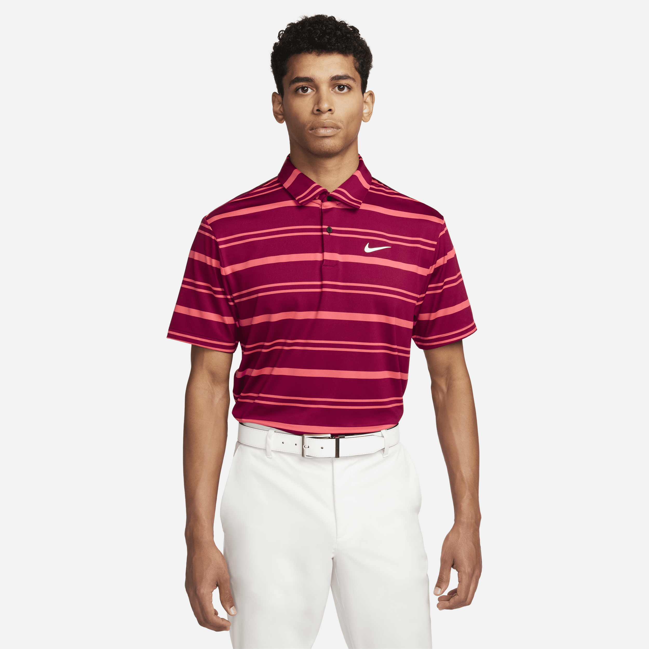 Nike Men's Dri-fit Tour Striped Golf Polo In Red