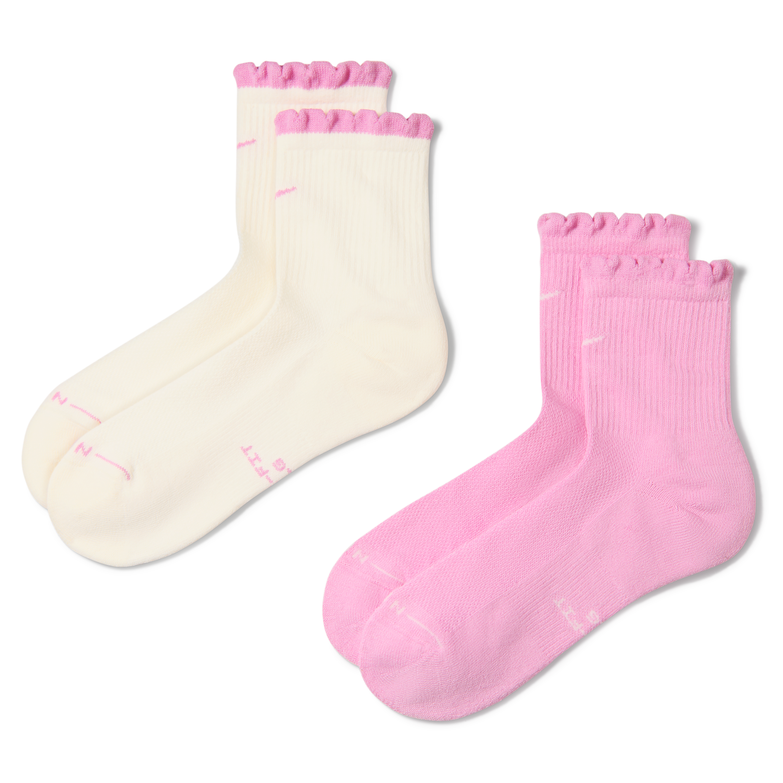 Nike Unisex Everyday Elevated Scallop Micro-Crew Socks (2 Pairs) in Multicolor | IH8621-912
