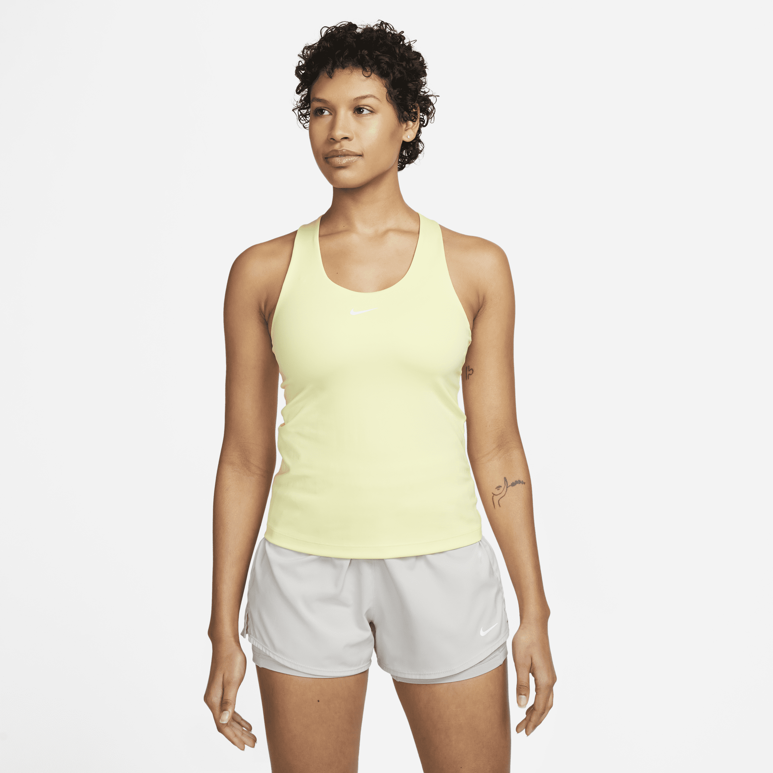 Nike Women's Swoosh Medium-support Padded Sports Bra Tank Top In Yellow