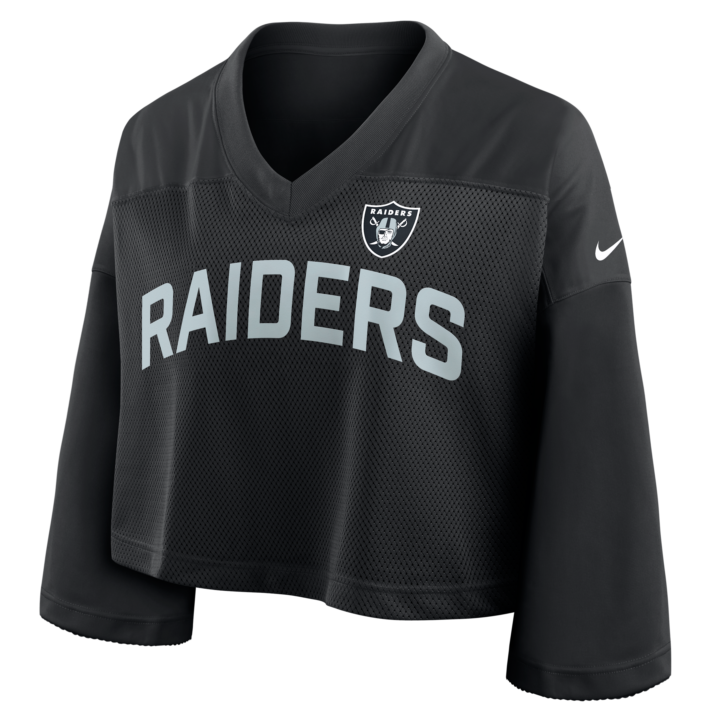 Nike Las Vegas Raiders Wide Receiver Jersey Fashion Women's Dri-fit Nfl Cropped Top In Black
