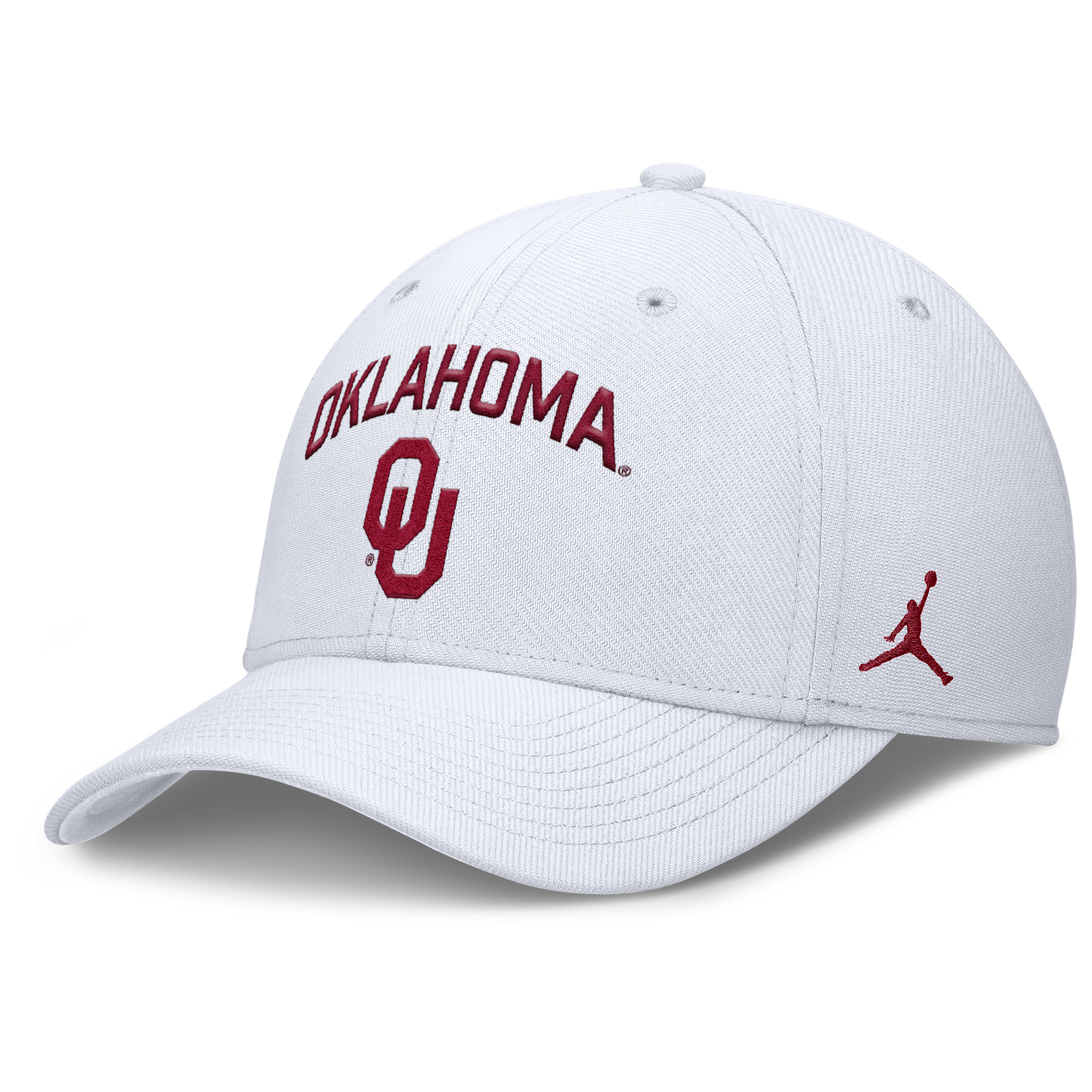 Nike Men's Oklahoma On-field Rise Swoosh Jordan Brand Dri-fit College Hat In White