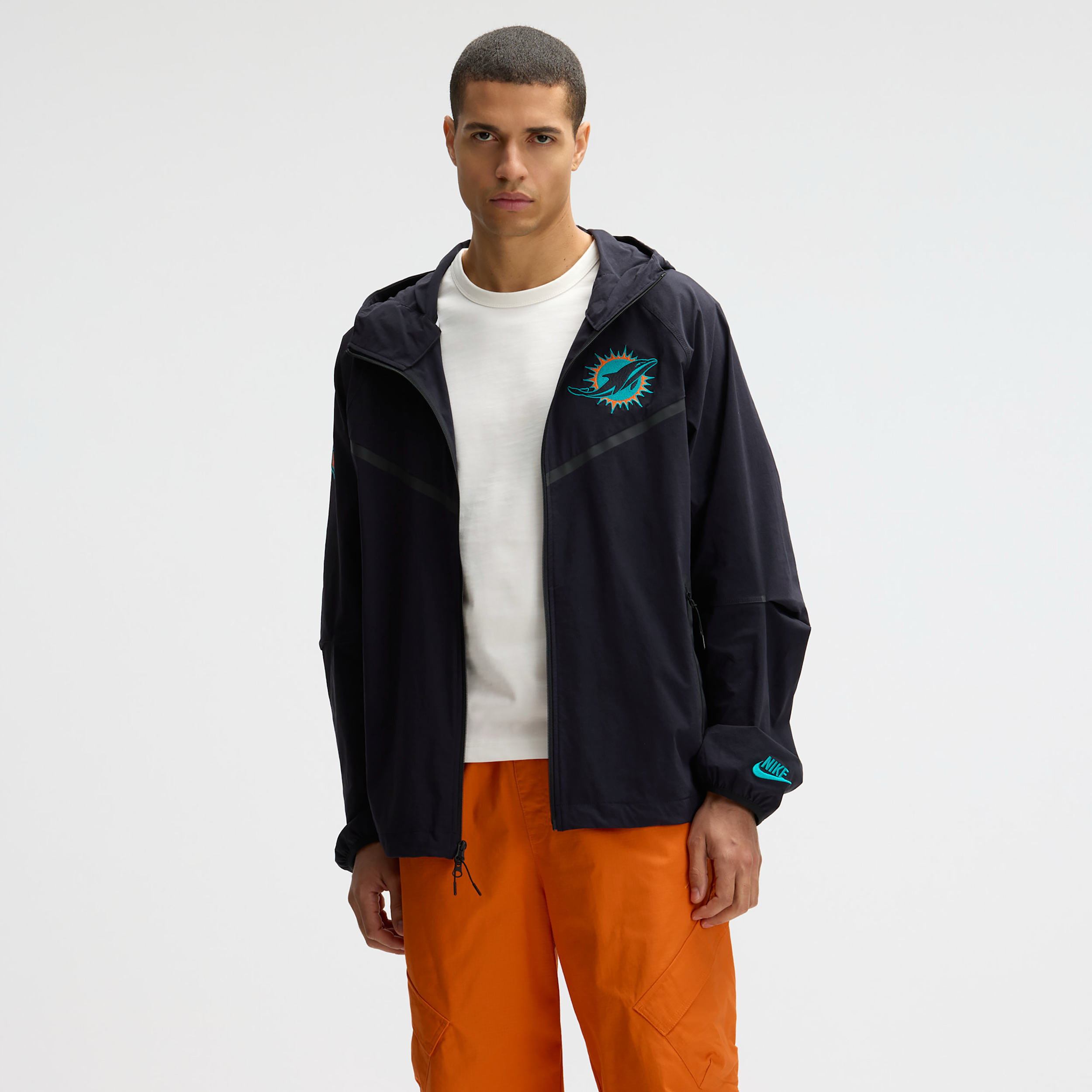 Miami Dolphins Rivalries Collection Tech Nike Men's NFL Full-Zip Jacket in Blue | 05AH4FA9P-2CZ