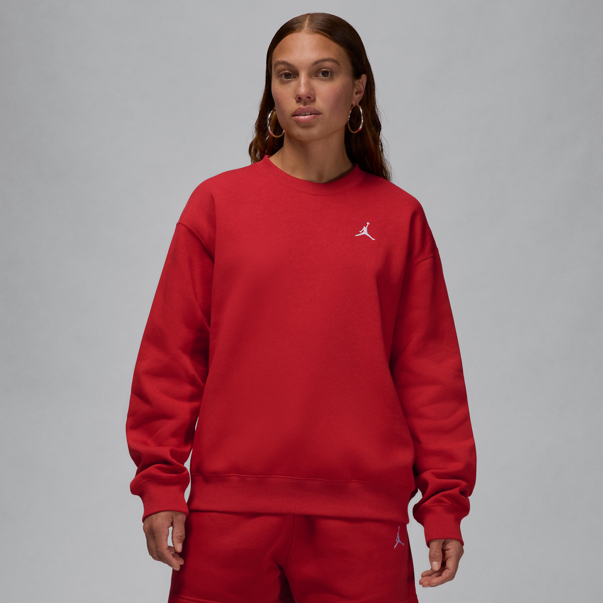 Jordan Brooklyn Fleece Crewneck Sweatshirt In Red