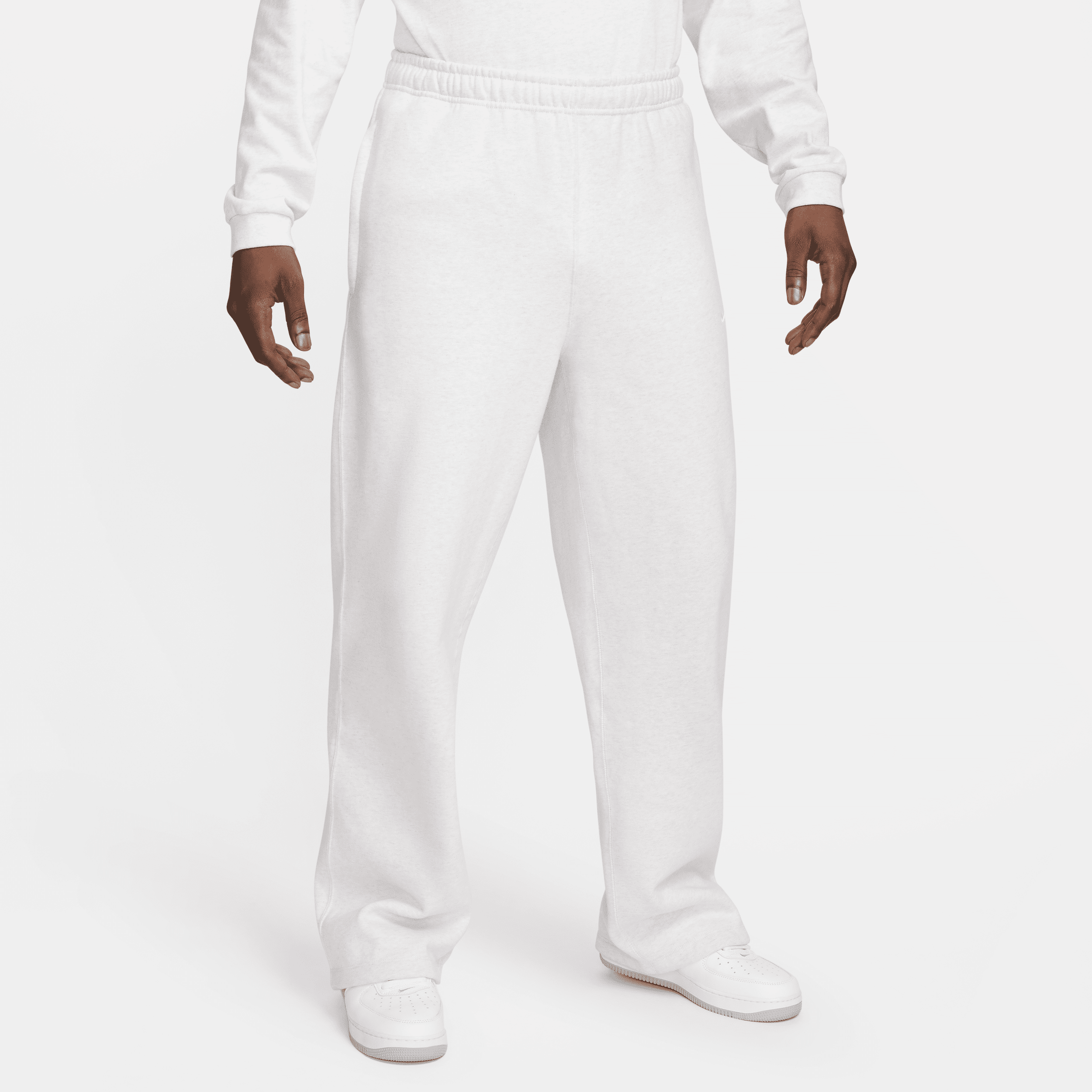 Shop Nike Men's Solo Swoosh Open-hem Fleece Pants In Brown