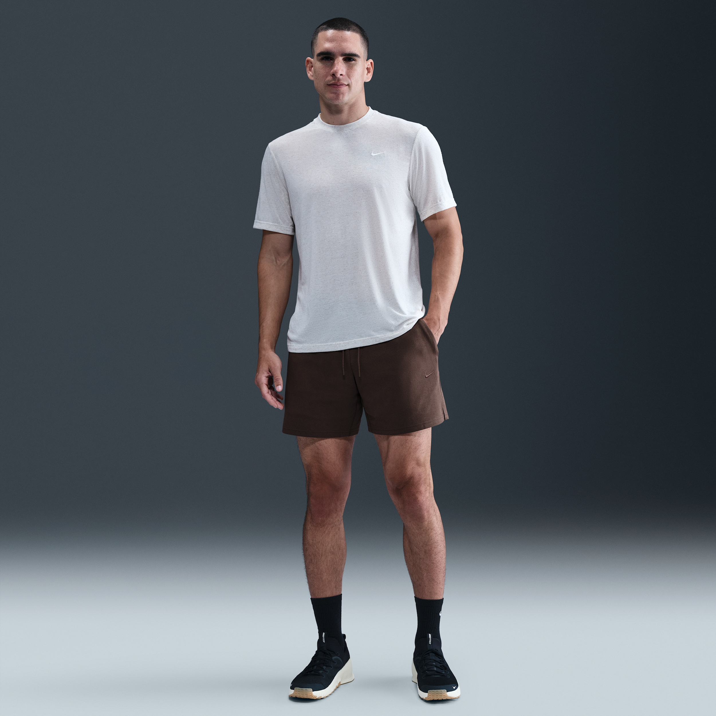 Nike Men's Primary Fleece 7" Dri-fit Unlined Performance Shorts In Brown